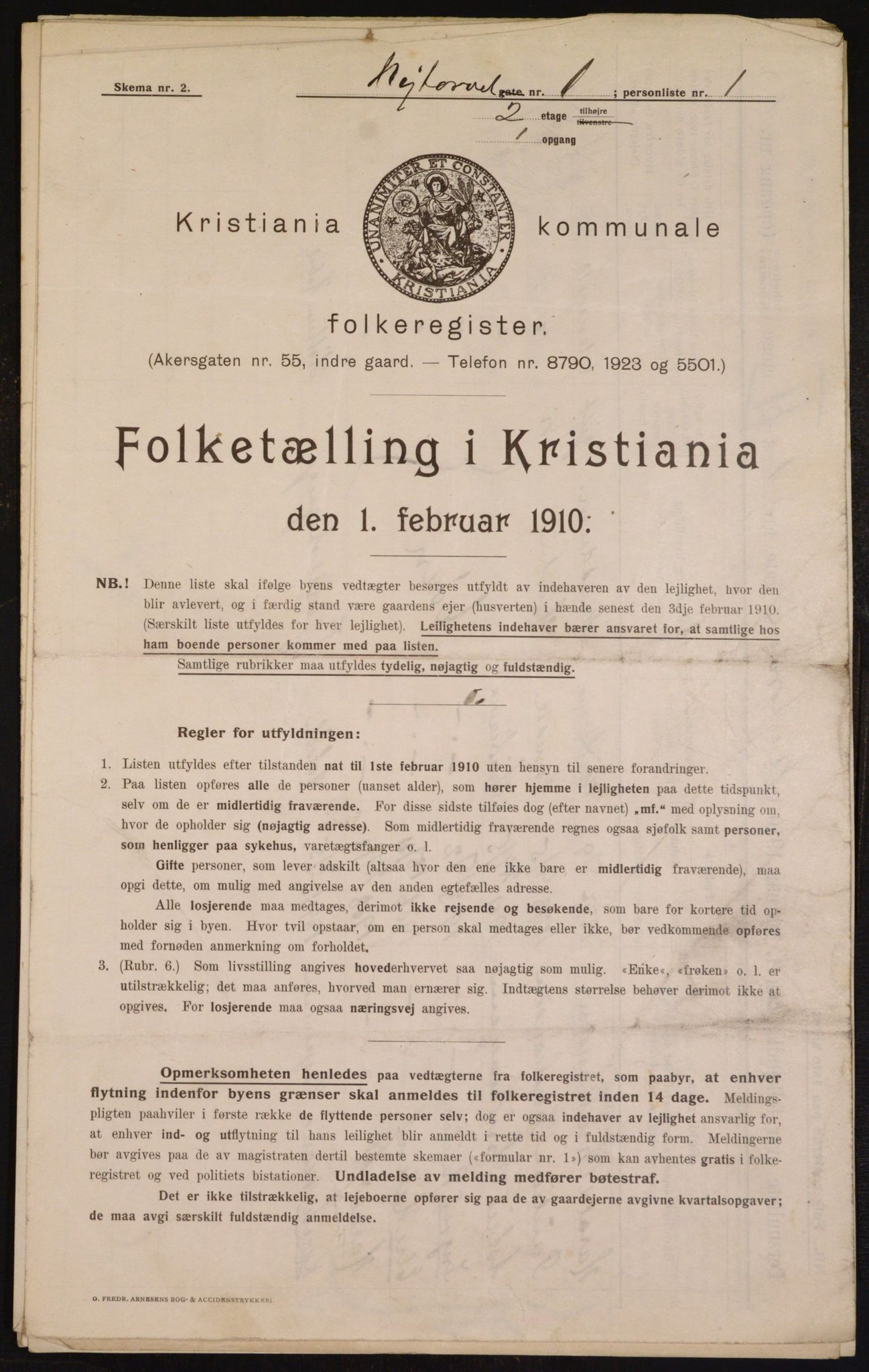 OBA, Municipal Census 1910 for Kristiania, 1910, p. 71481