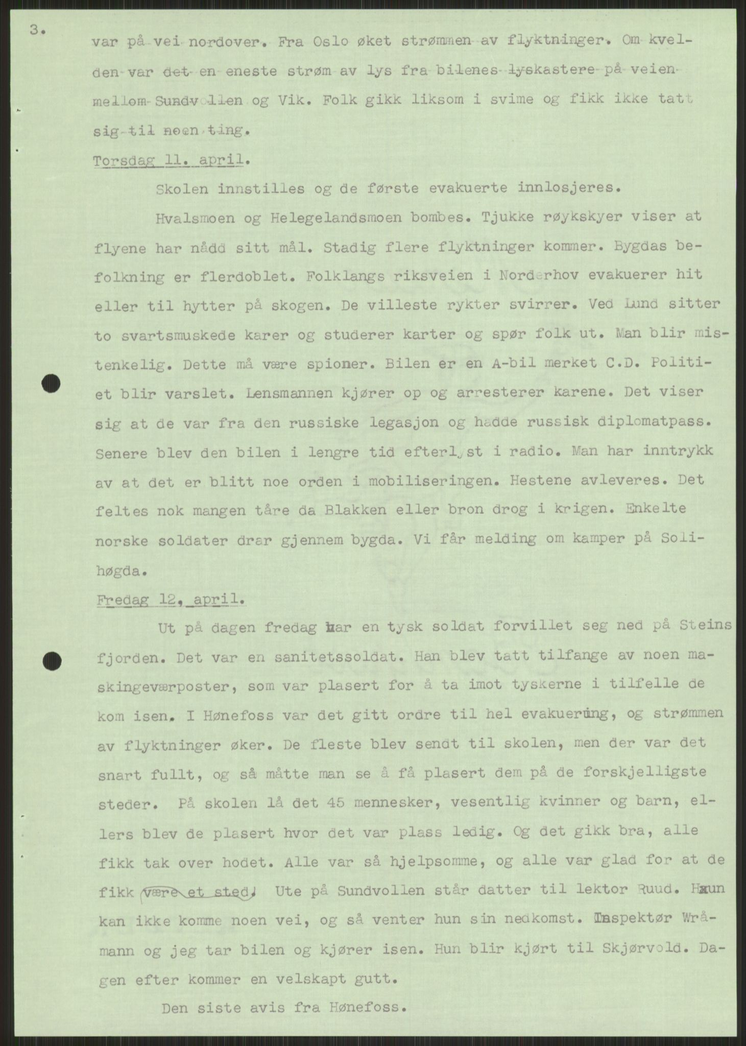 Forsvaret, Forsvarets krigshistoriske avdeling, AV/RA-RAFA-2017/Y/Ya/L0014: II-C-11-31 - Fylkesmenn.  Rapporter om krigsbegivenhetene 1940., 1940, p. 473