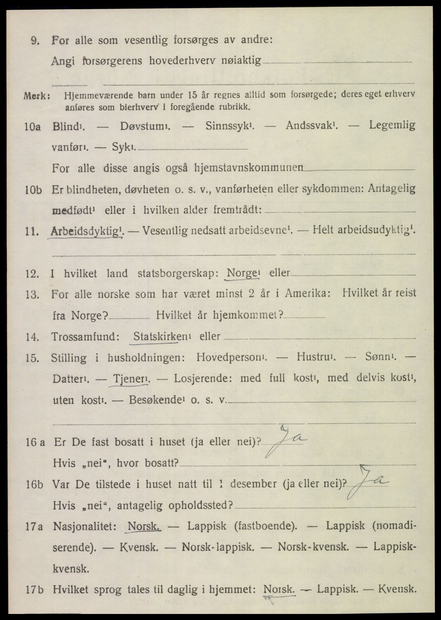 SAT, 1920 census for Sparbu, 1920, p. 4954