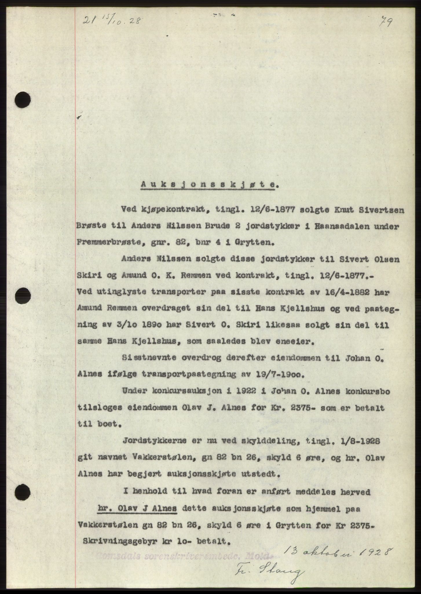 Romsdal sorenskriveri, AV/SAT-A-4149/1/2/2C/L0055: Mortgage book no. 49, 1928-1929, Deed date: 15.10.1928