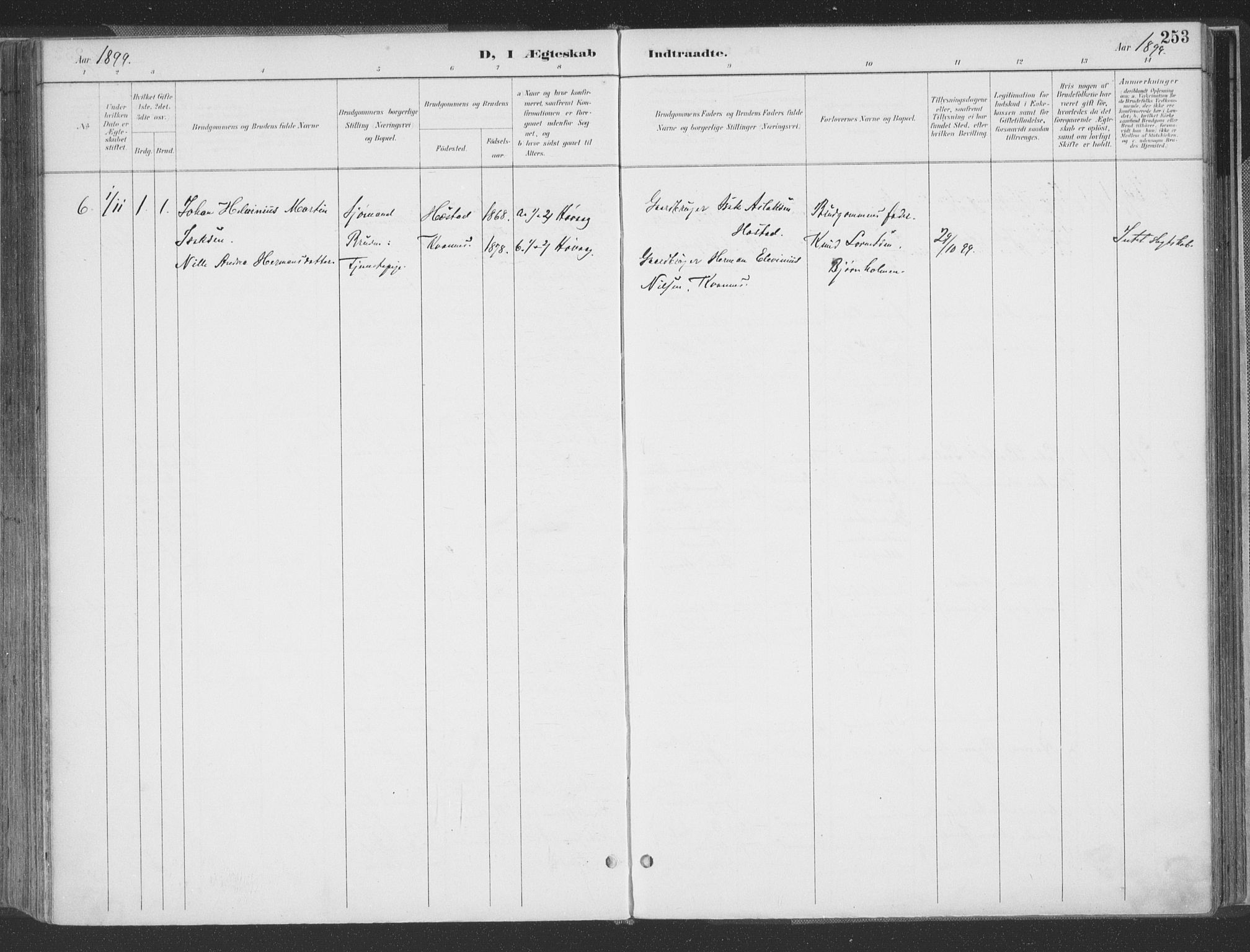 Høvåg sokneprestkontor, AV/SAK-1111-0025/F/Fa/L0006: Parish register (official) no. A 6, 1894-1923, p. 253