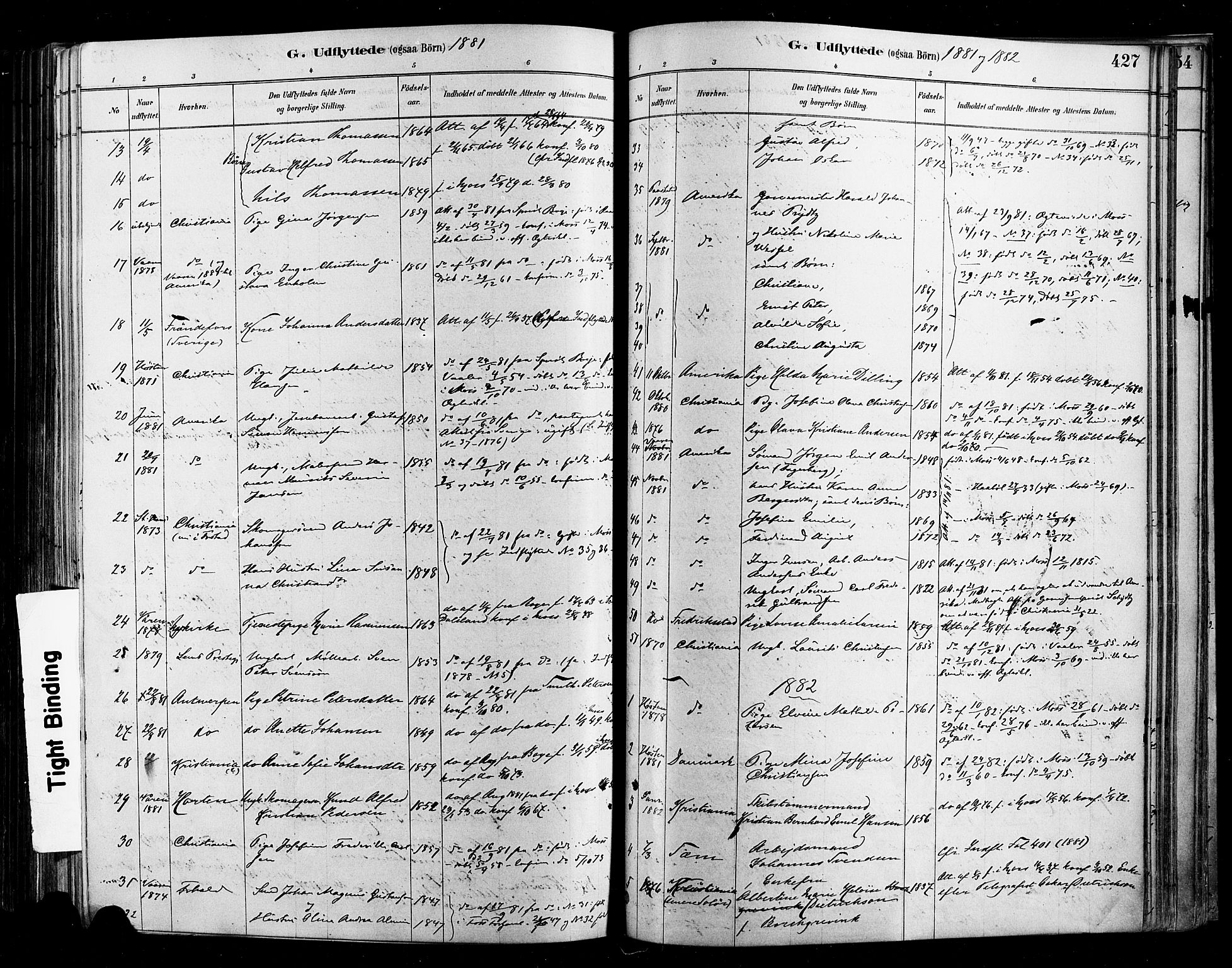 Moss prestekontor Kirkebøker, AV/SAO-A-2003/F/Fb/L0001: Parish register (official) no. II 1, 1878-1886, p. 427