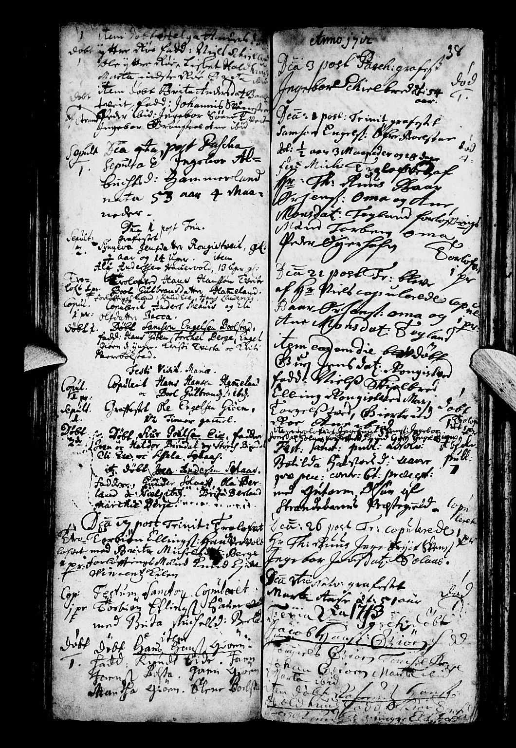 Os sokneprestembete, AV/SAB-A-99929: Parish register (official) no. A 3, 1669-1760, p. 38