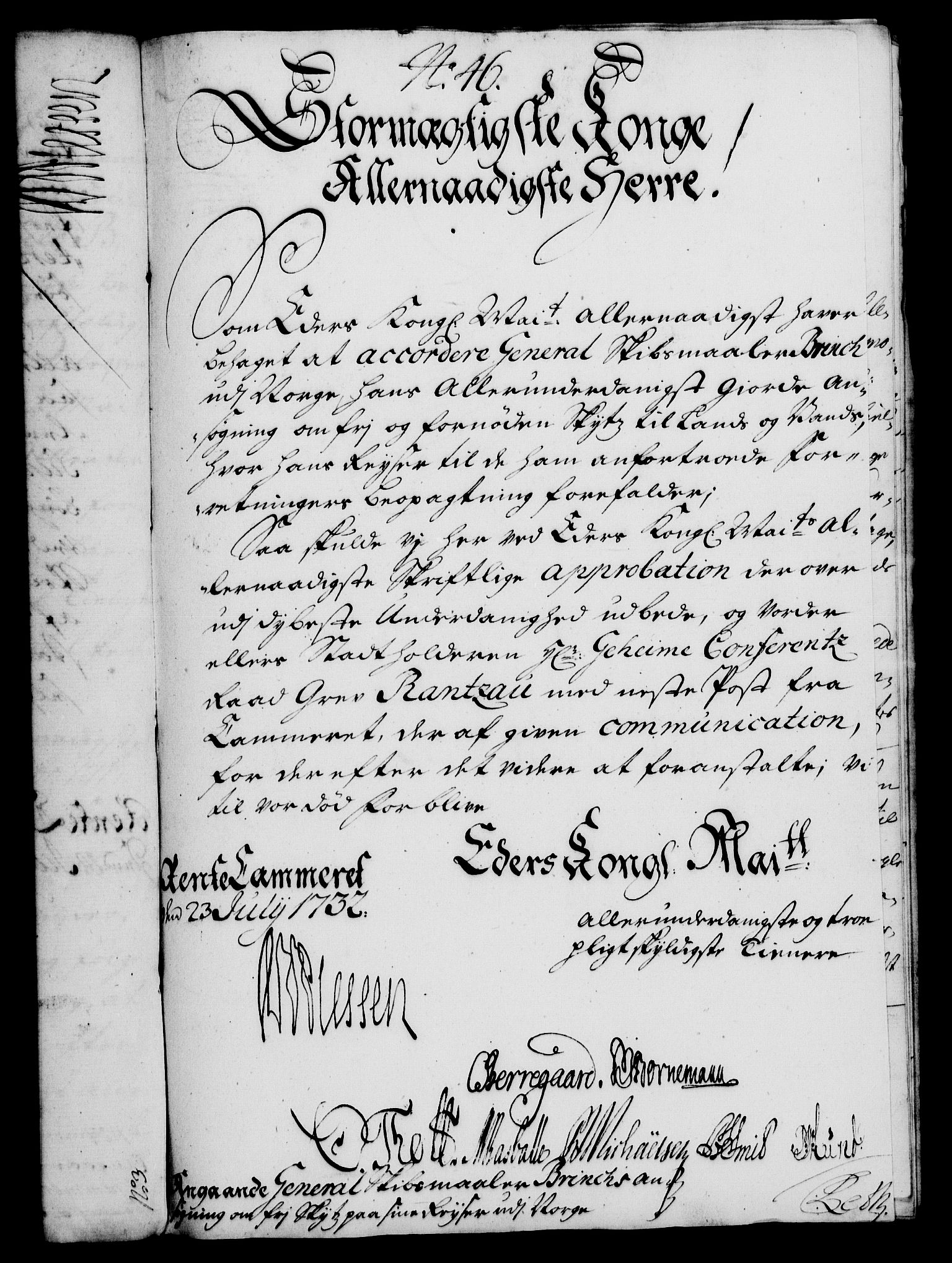 Rentekammeret, Kammerkanselliet, RA/EA-3111/G/Gf/Gfa/L0015: Norsk relasjons- og resolusjonsprotokoll (merket RK 52.15), 1732, p. 297