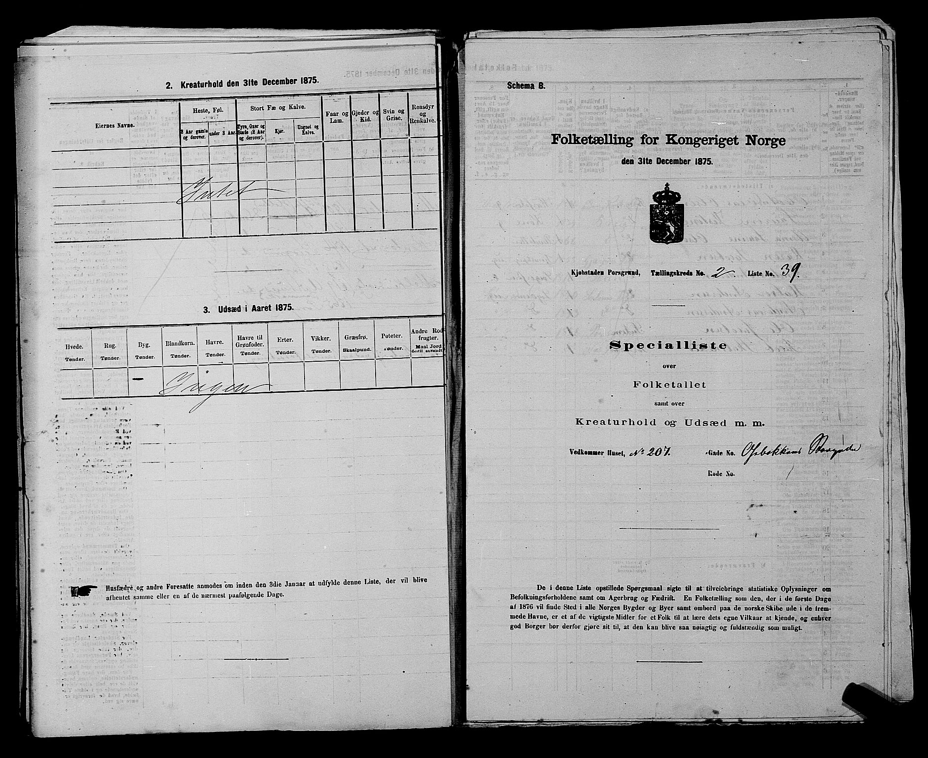 SAKO, 1875 census for 0805P Porsgrunn, 1875, p. 111