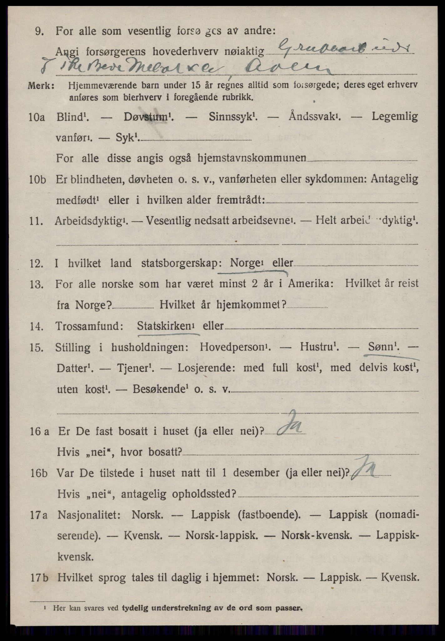 SAT, 1920 census for Ålen, 1920, p. 5715