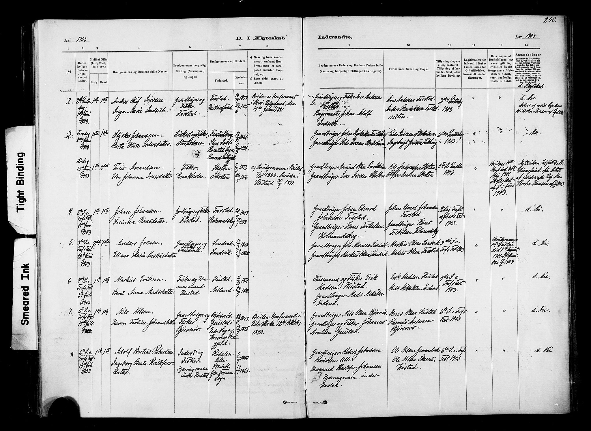 Ministerialprotokoller, klokkerbøker og fødselsregistre - Møre og Romsdal, SAT/A-1454/567/L0778: Parish register (official) no. 567A01, 1881-1903, p. 240