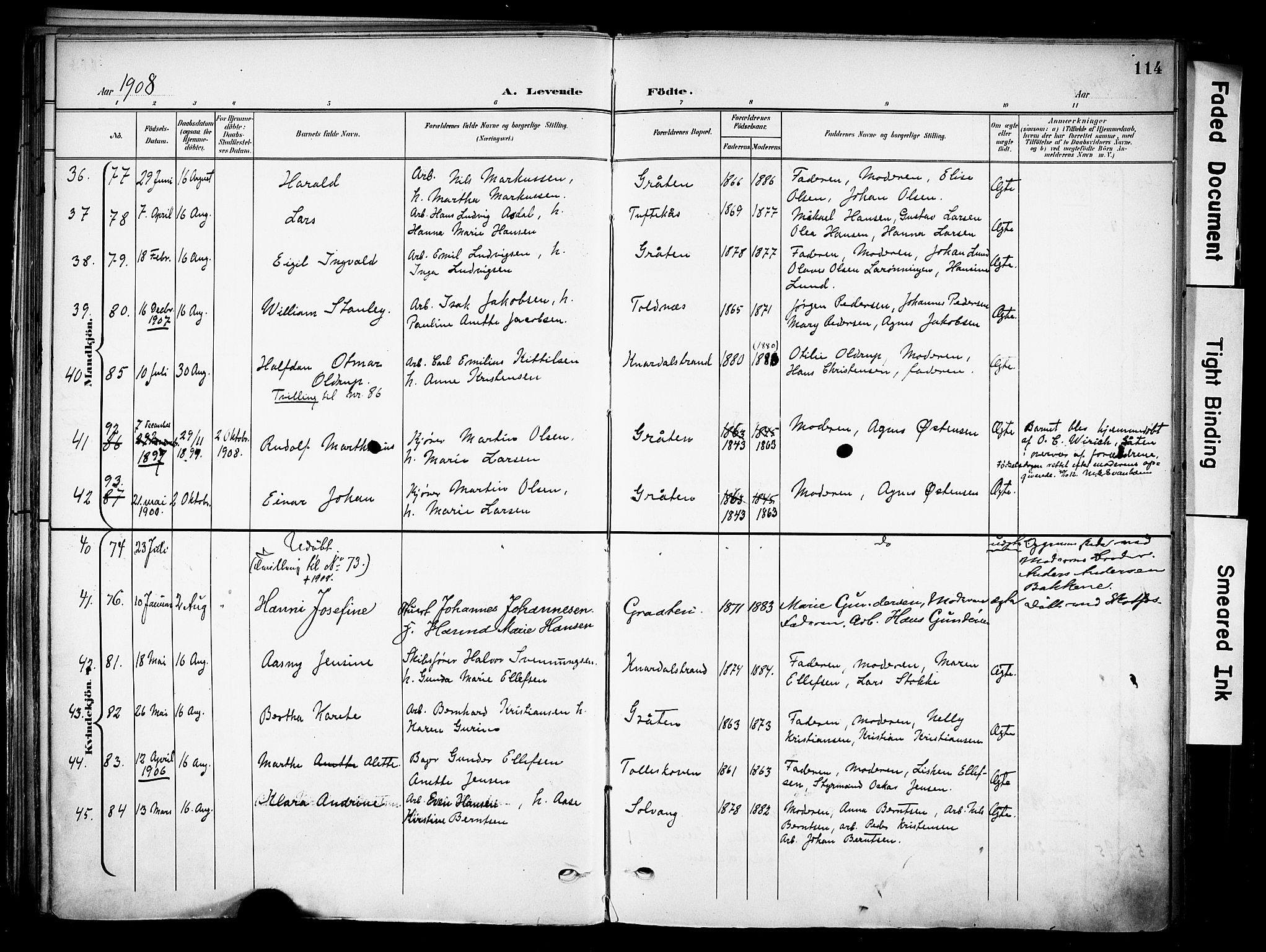 Solum kirkebøker, SAKO/A-306/F/Fa/L0011: Parish register (official) no. I 11, 1898-1909, p. 114
