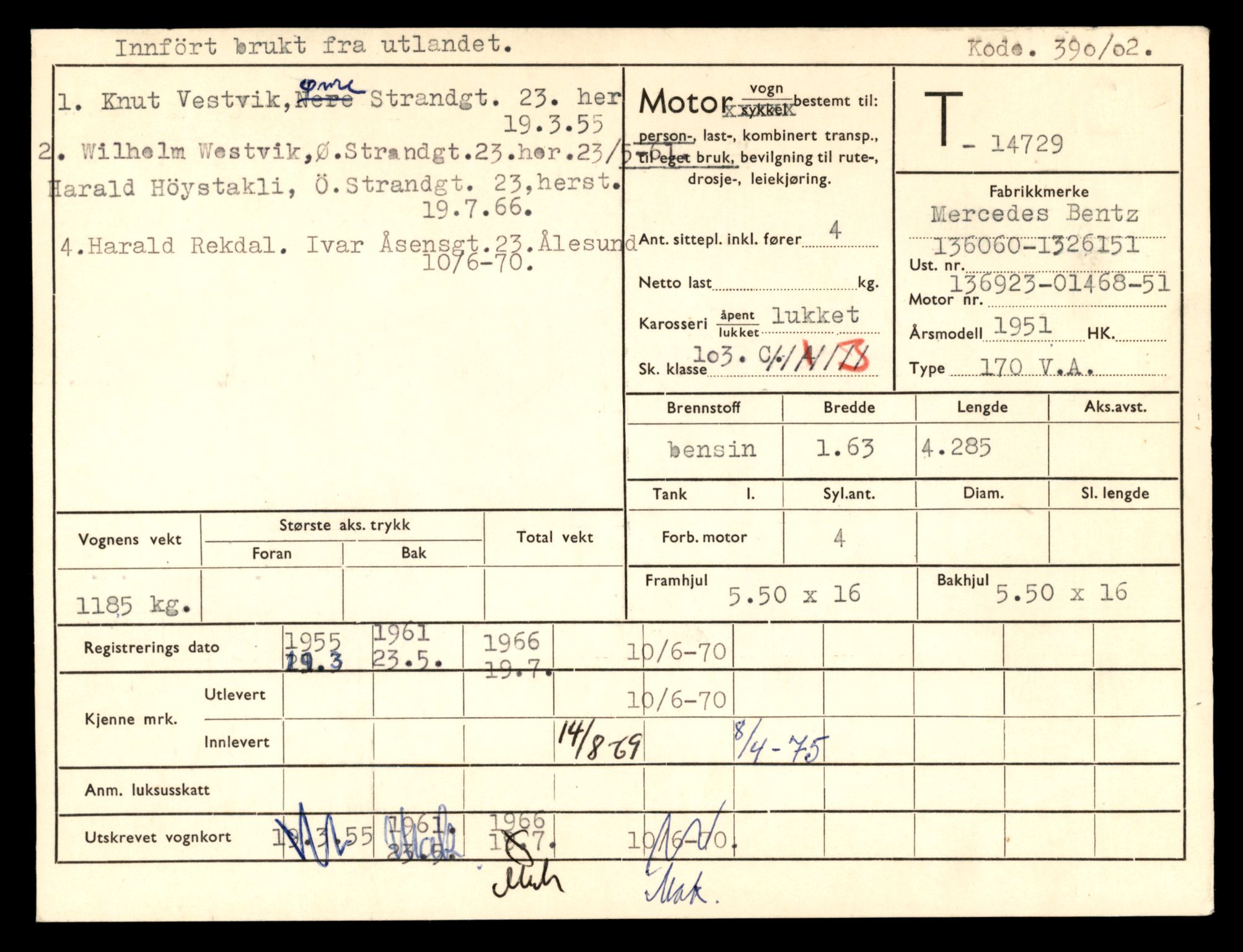 Møre og Romsdal vegkontor - Ålesund trafikkstasjon, AV/SAT-A-4099/F/Fe/L0048: Registreringskort for kjøretøy T 14721 - T 14863, 1927-1998, p. 141