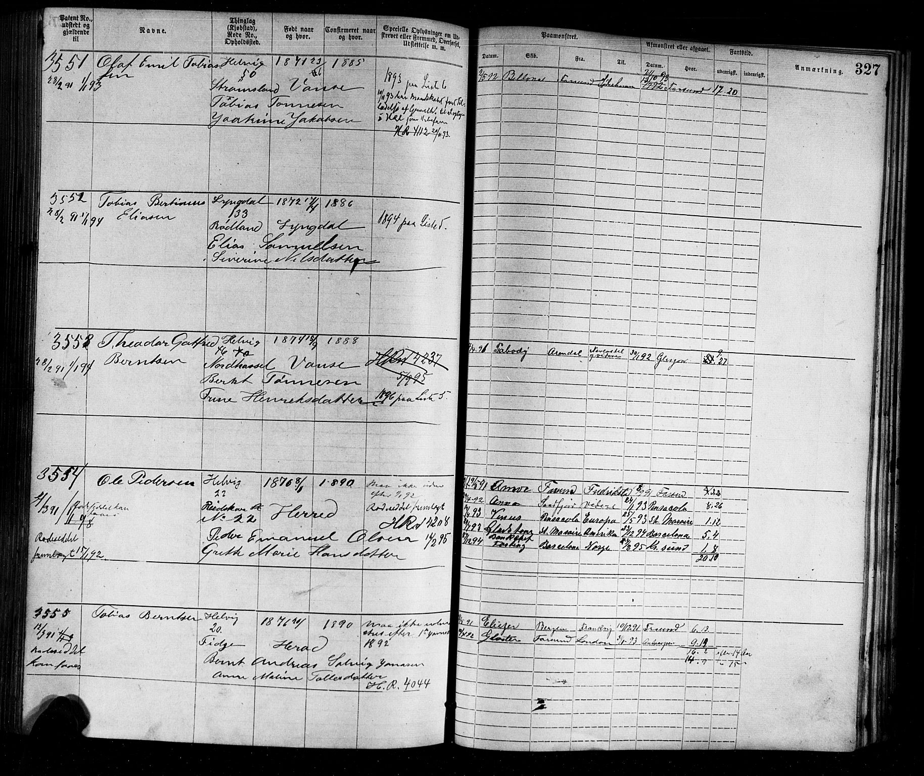 Farsund mønstringskrets, SAK/2031-0017/F/Fa/L0002: Annotasjonsrulle nr 1921-3815 med register, M-2, 1877-1894, p. 362