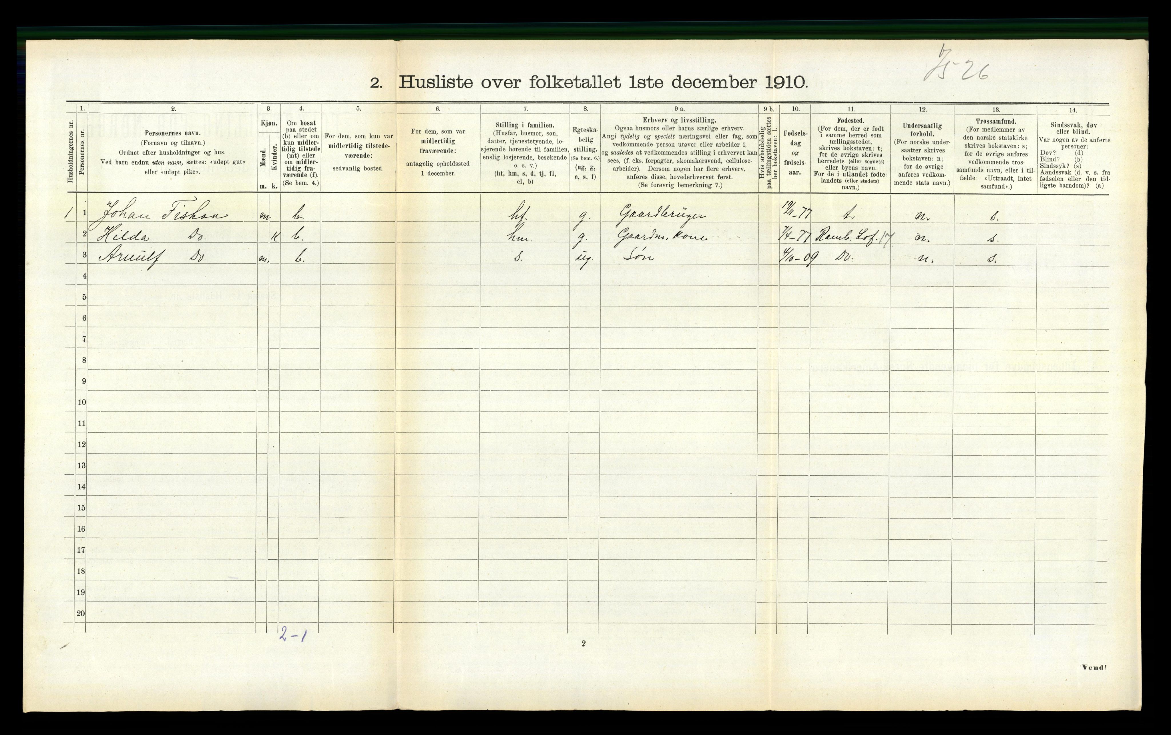 RA, 1910 census for Vanylven, 1910, p. 200