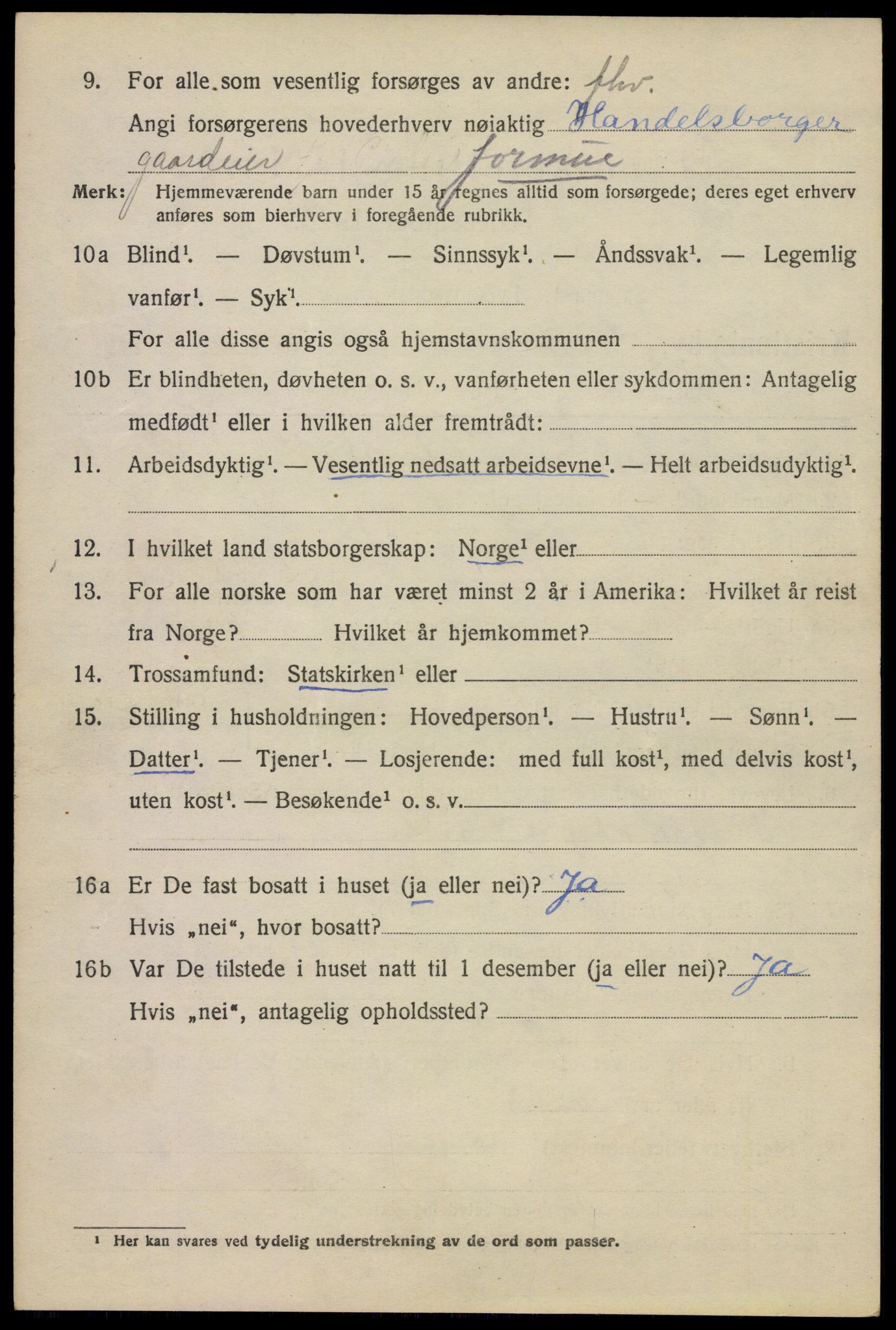 SAO, 1920 census for Kristiania, 1920, p. 261302