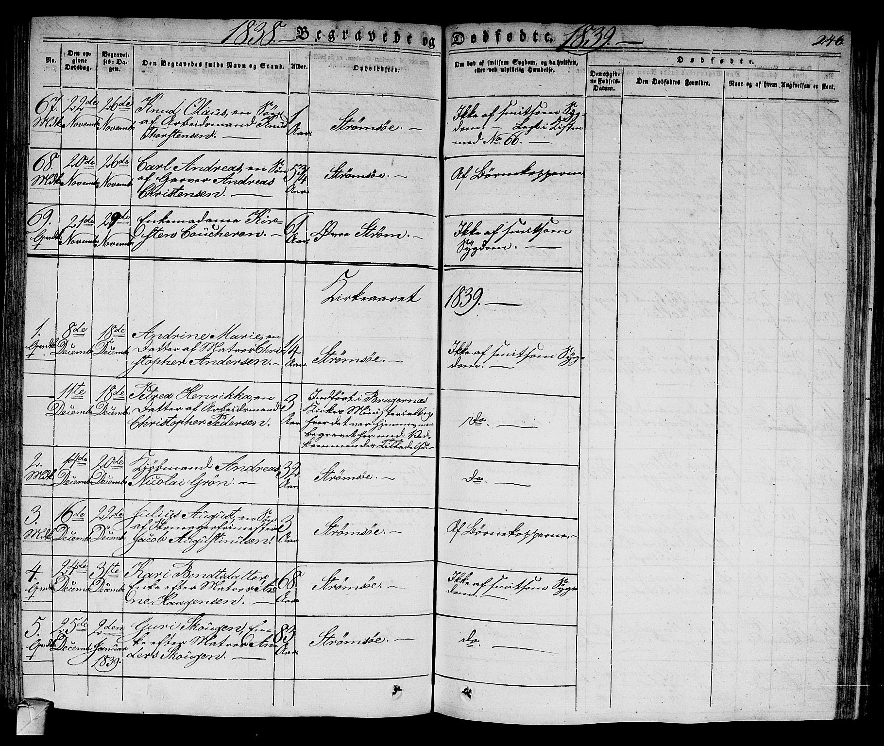 Strømsø kirkebøker, SAKO/A-246/F/Fa/L0012: Parish register (official) no. I 12, 1830-1847, p. 246