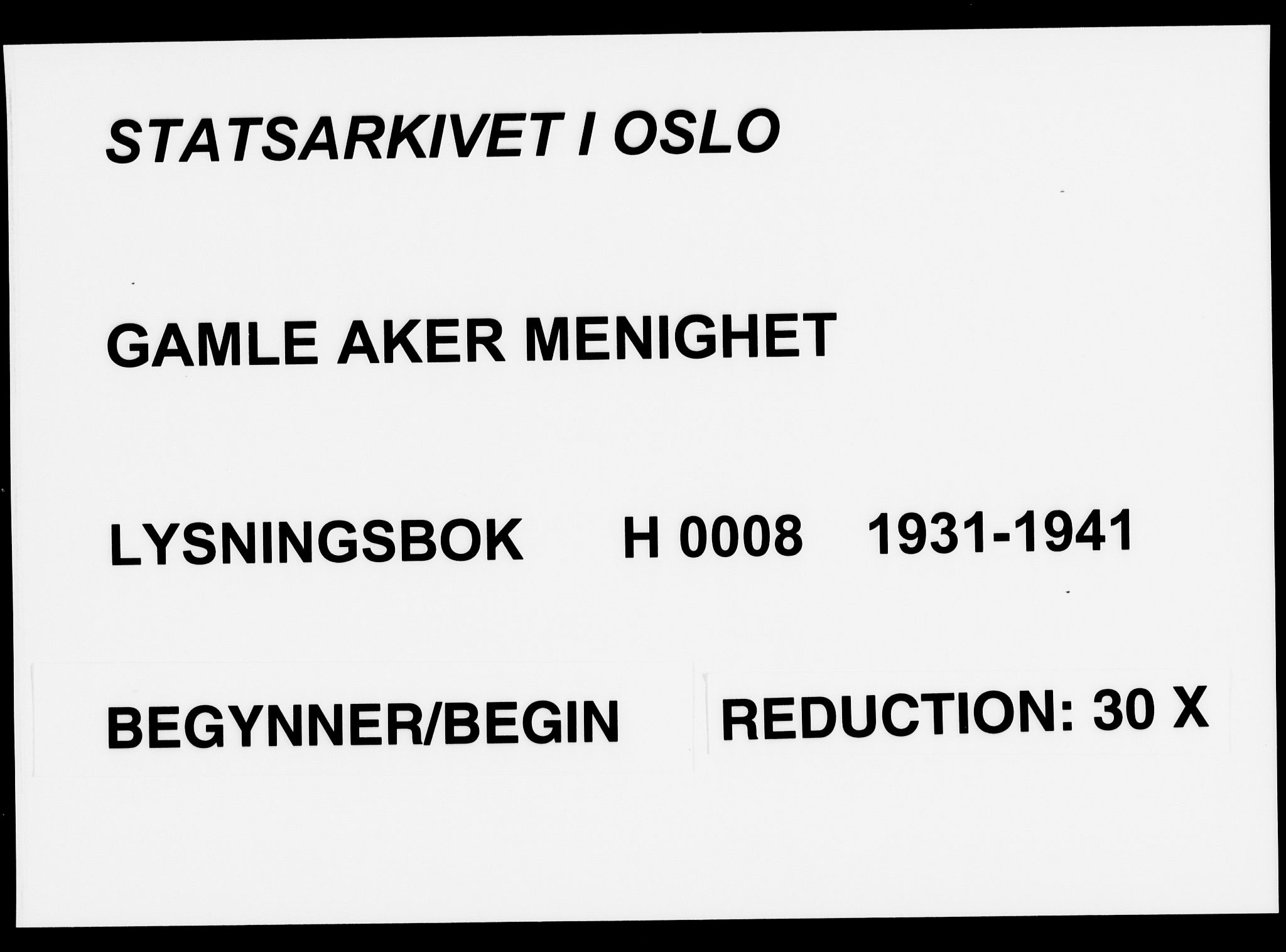 Gamle Aker prestekontor Kirkebøker, AV/SAO-A-10617a/H/L0008: Banns register no. 8, 1931-1941