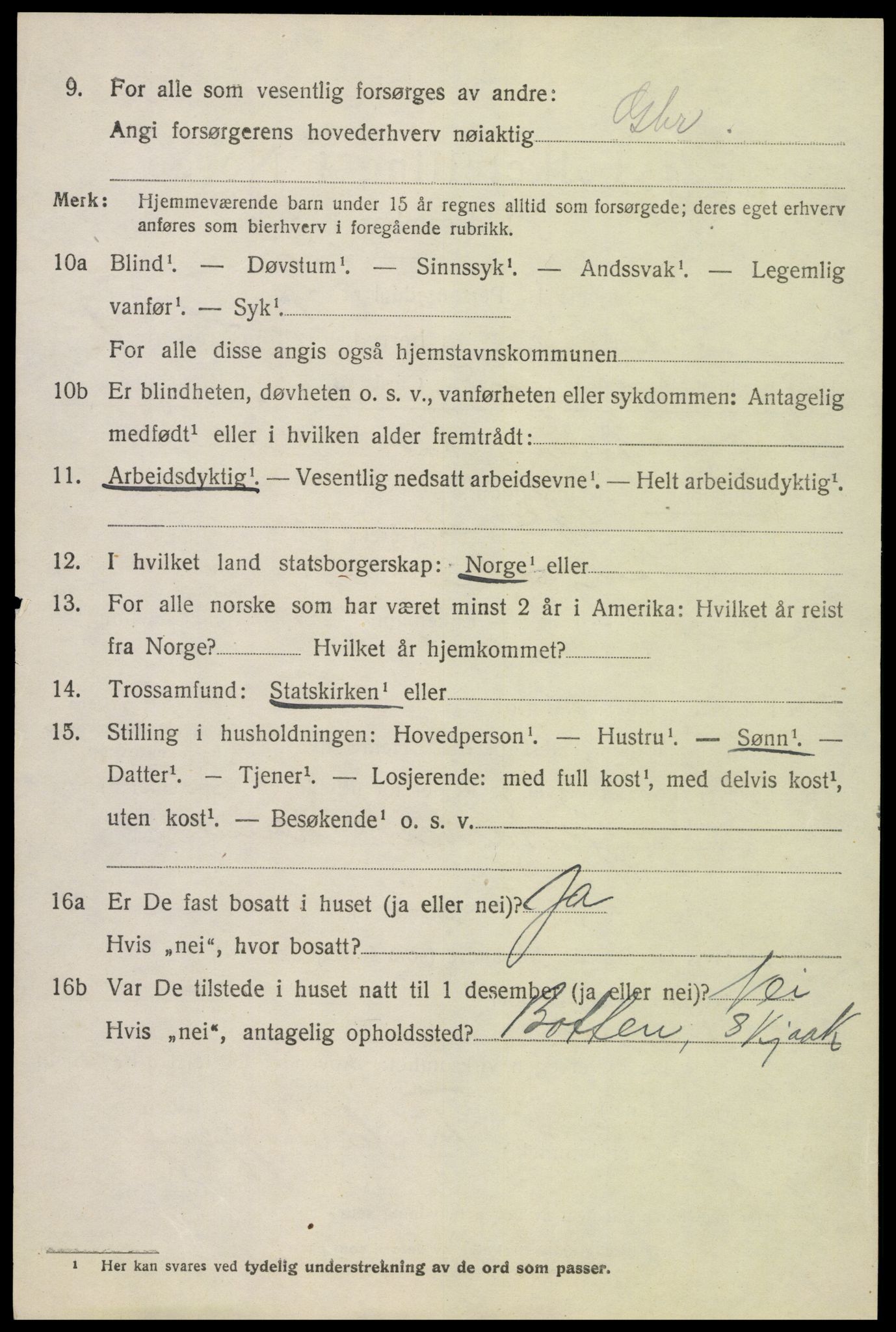 SAH, 1920 census for Skjåk, 1920, p. 4549