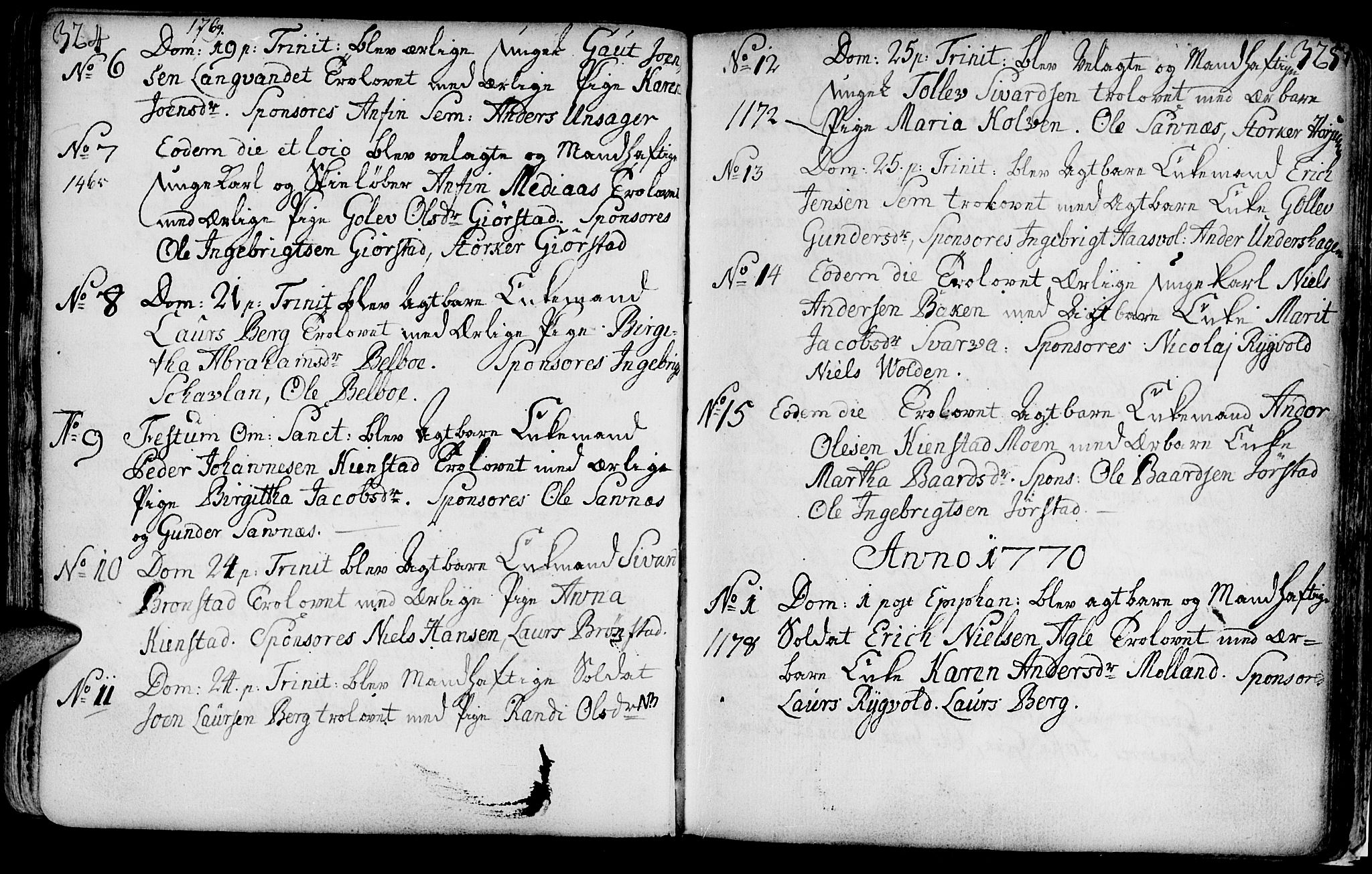 Ministerialprotokoller, klokkerbøker og fødselsregistre - Nord-Trøndelag, SAT/A-1458/749/L0467: Parish register (official) no. 749A01, 1733-1787, p. 324-325