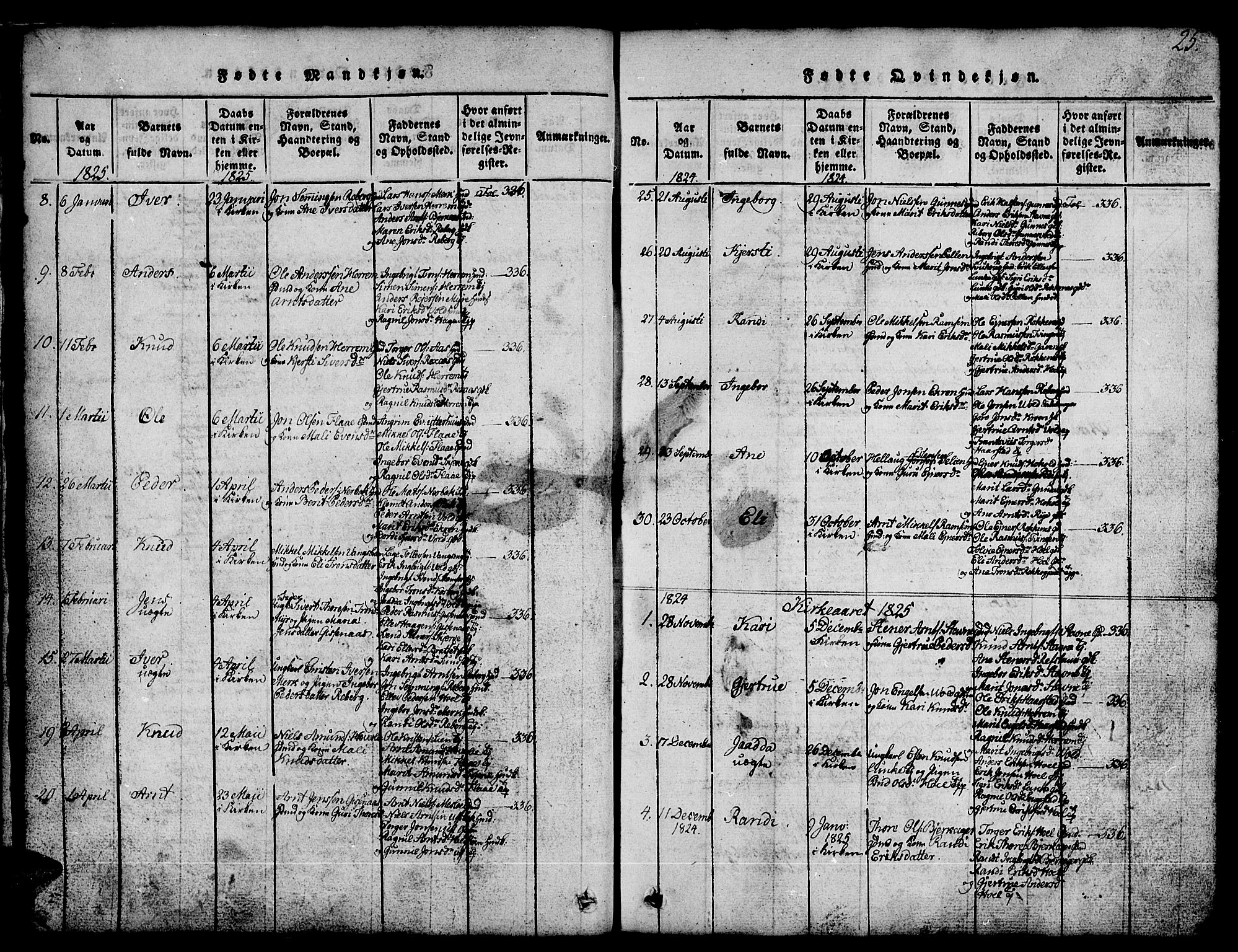 Ministerialprotokoller, klokkerbøker og fødselsregistre - Sør-Trøndelag, SAT/A-1456/674/L0874: Parish register (copy) no. 674C01, 1816-1860, p. 25