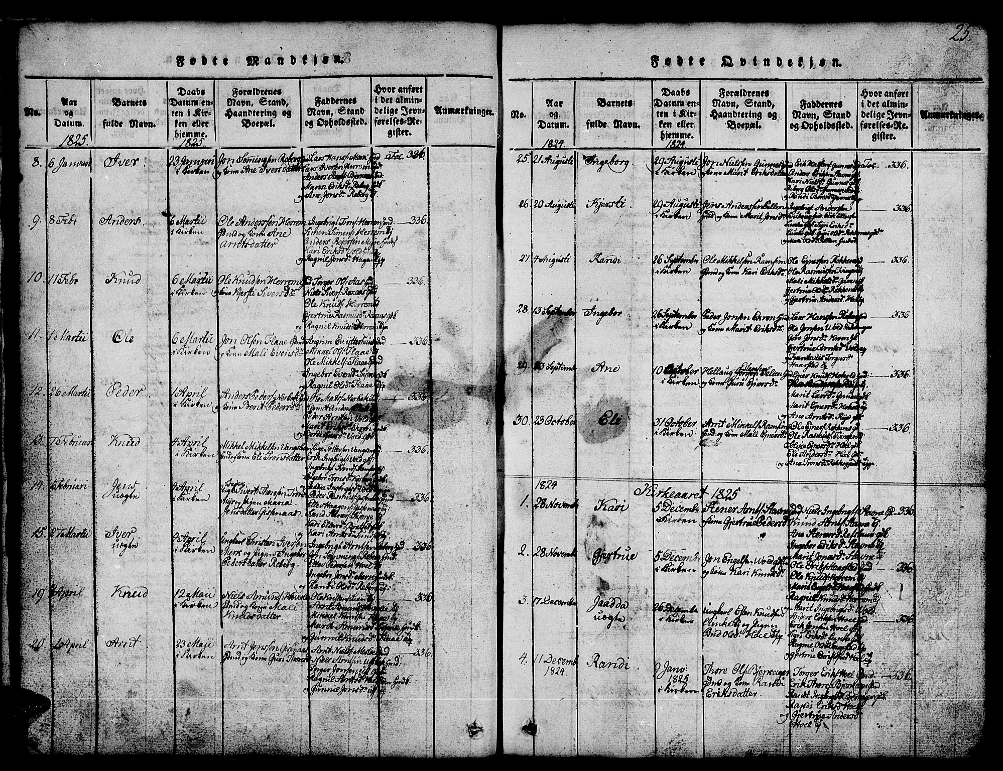 Ministerialprotokoller, klokkerbøker og fødselsregistre - Sør-Trøndelag, AV/SAT-A-1456/674/L0874: Parish register (copy) no. 674C01, 1816-1860, p. 25