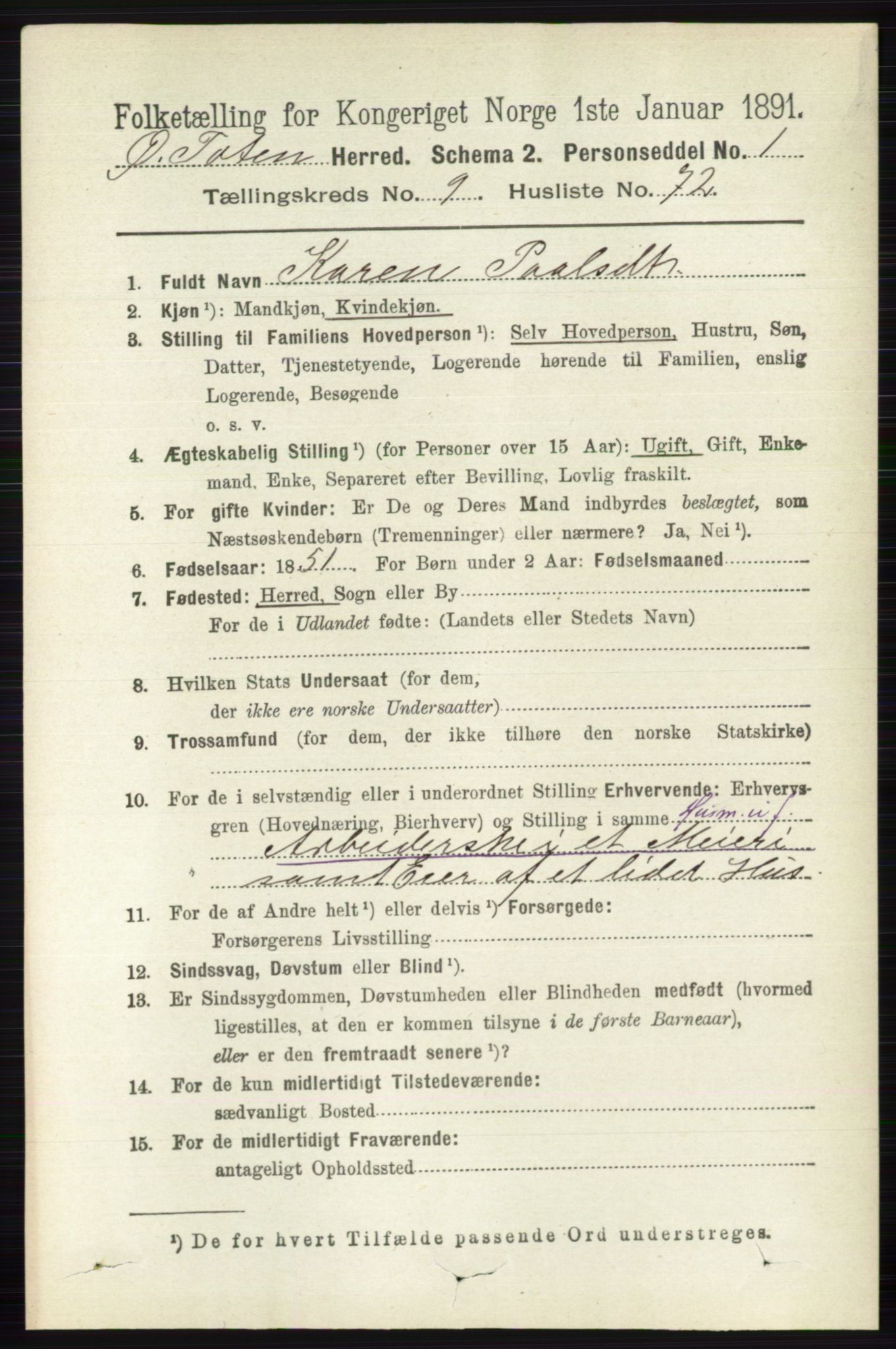 RA, 1891 census for 0528 Østre Toten, 1891, p. 6044