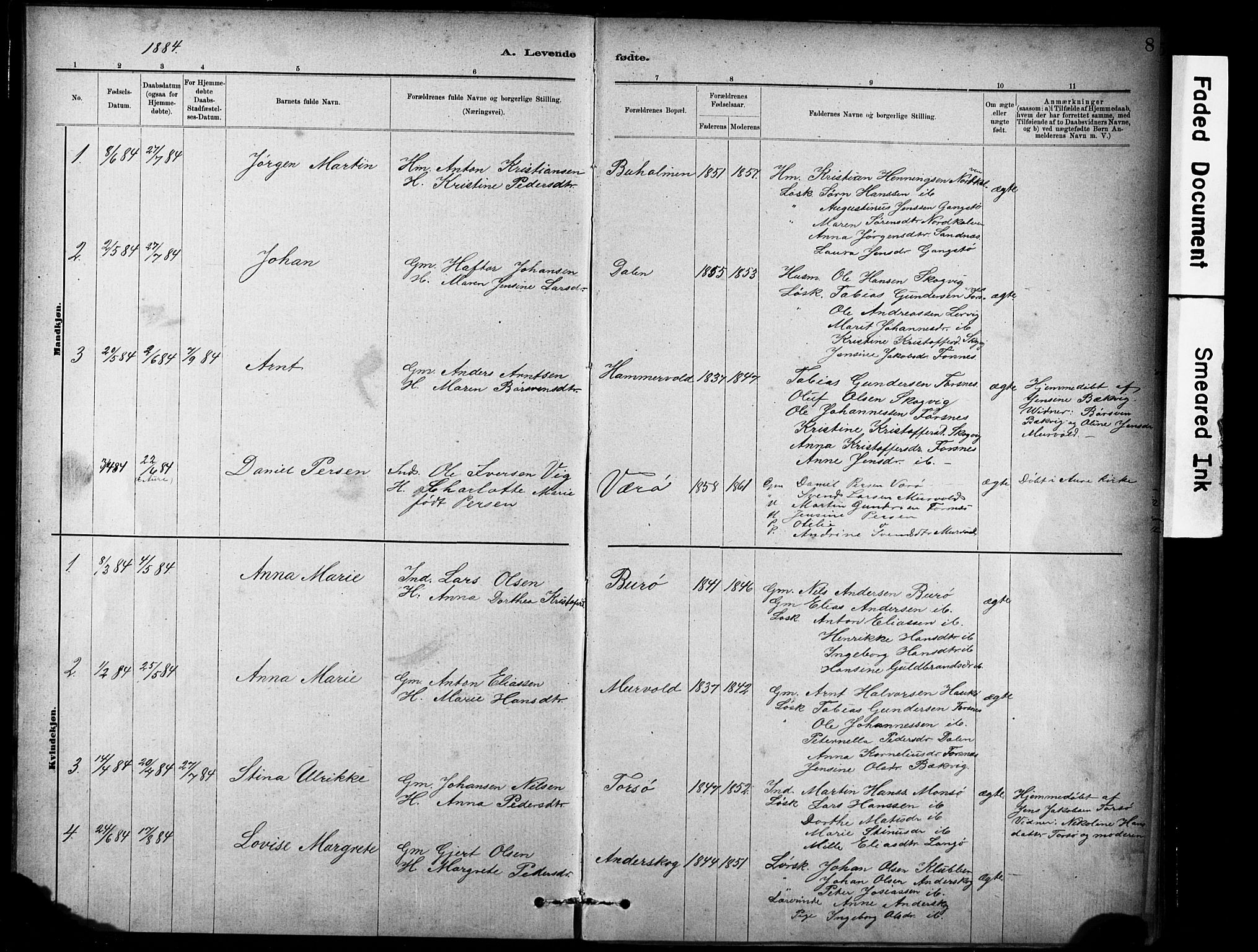Ministerialprotokoller, klokkerbøker og fødselsregistre - Sør-Trøndelag, SAT/A-1456/635/L0551: Parish register (official) no. 635A01, 1882-1899, p. 8