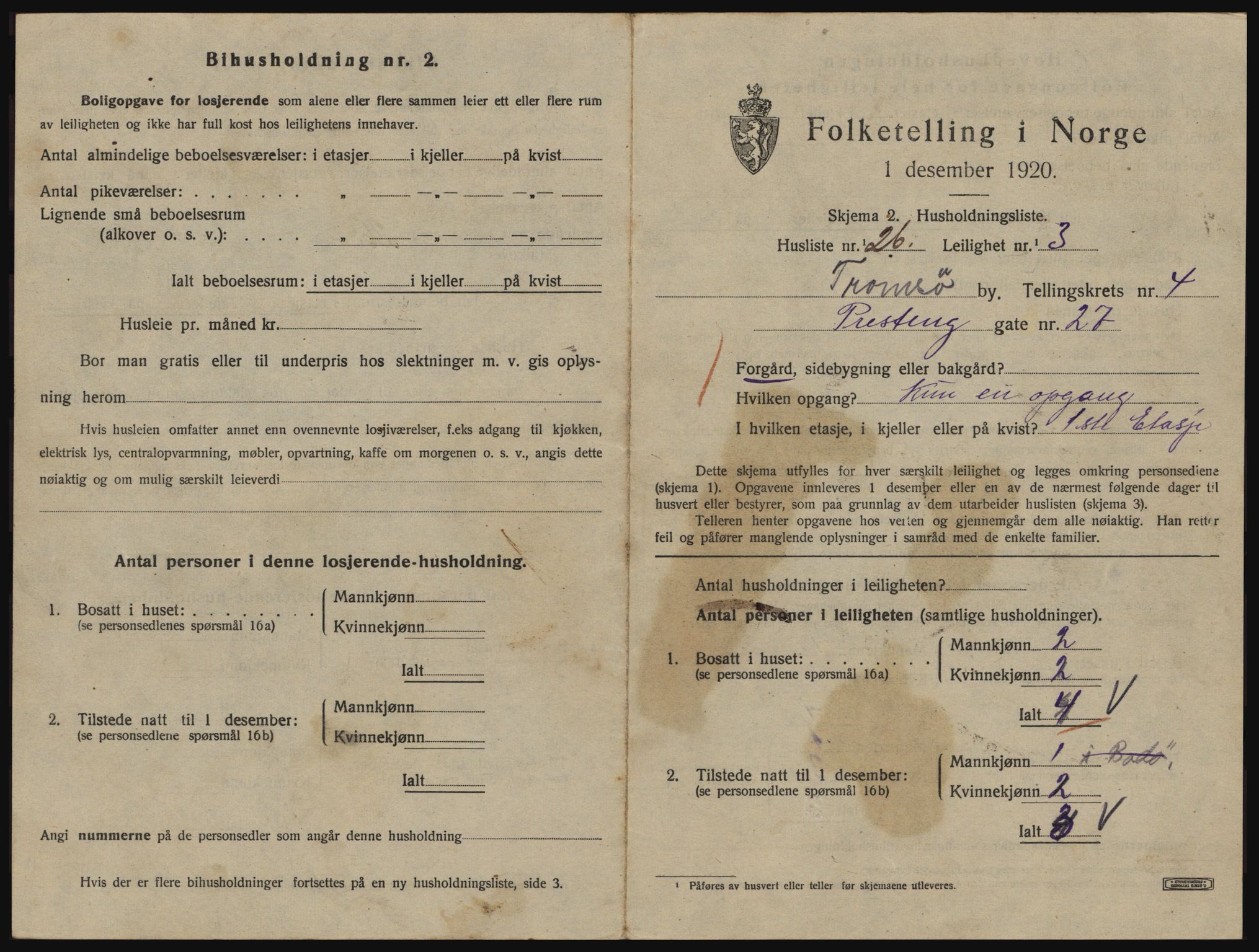 SATØ, 1920 census for Tromsø, 1920, p. 3521