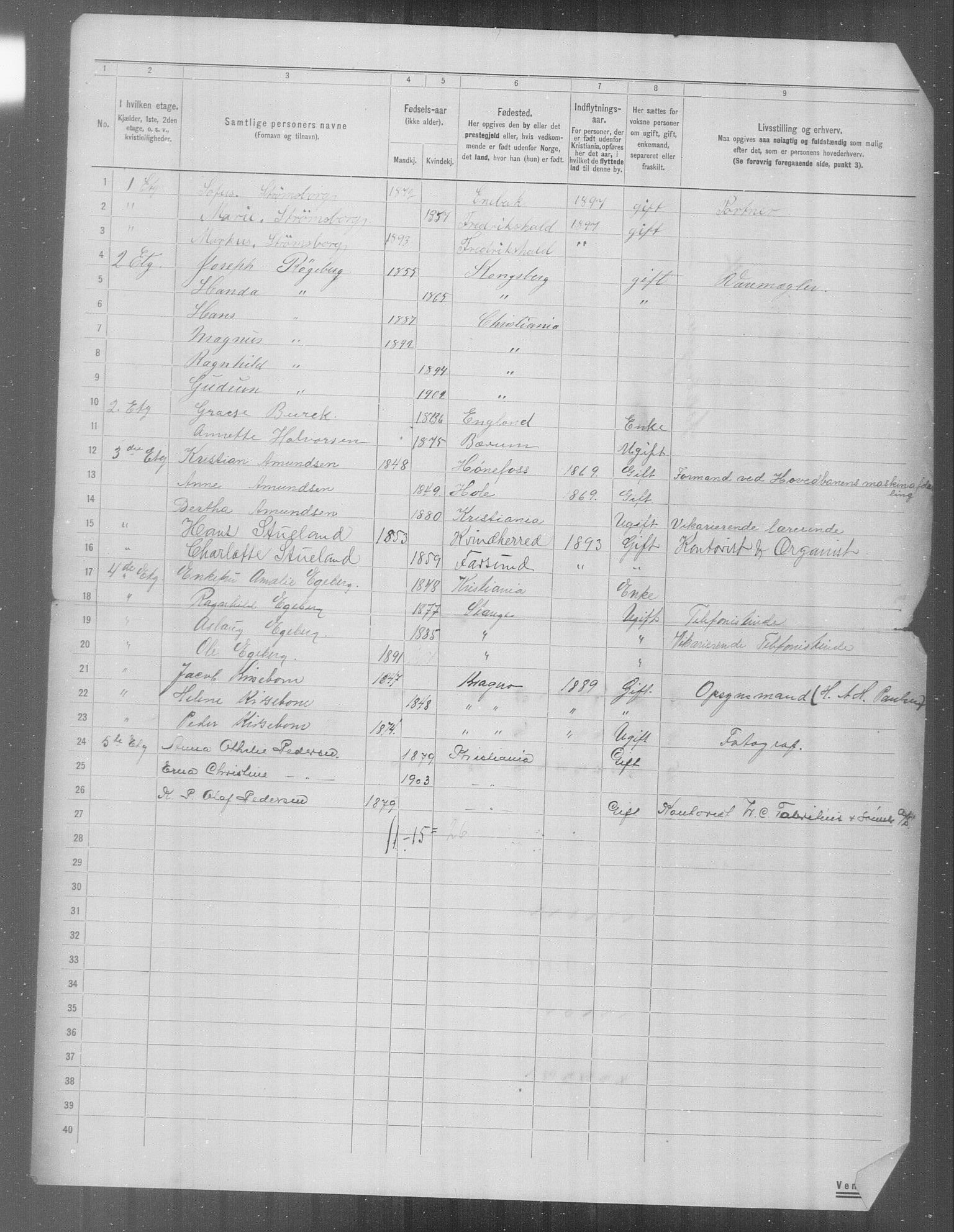 OBA, Municipal Census 1904 for Kristiania, 1904, p. 24434