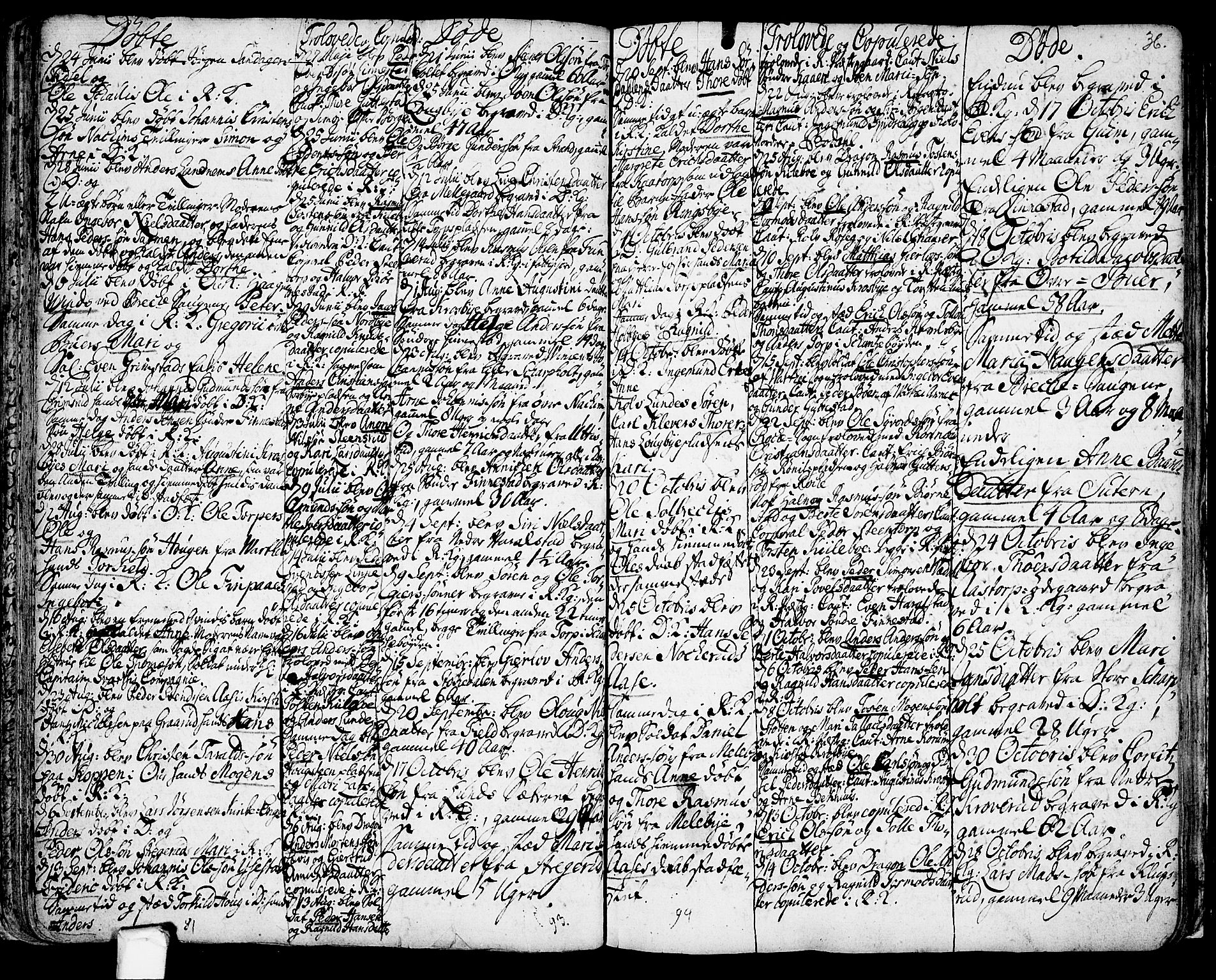 Rakkestad prestekontor Kirkebøker, AV/SAO-A-2008/F/Fa/L0001: Parish register (official) no. I 1, 1722-1740, p. 36