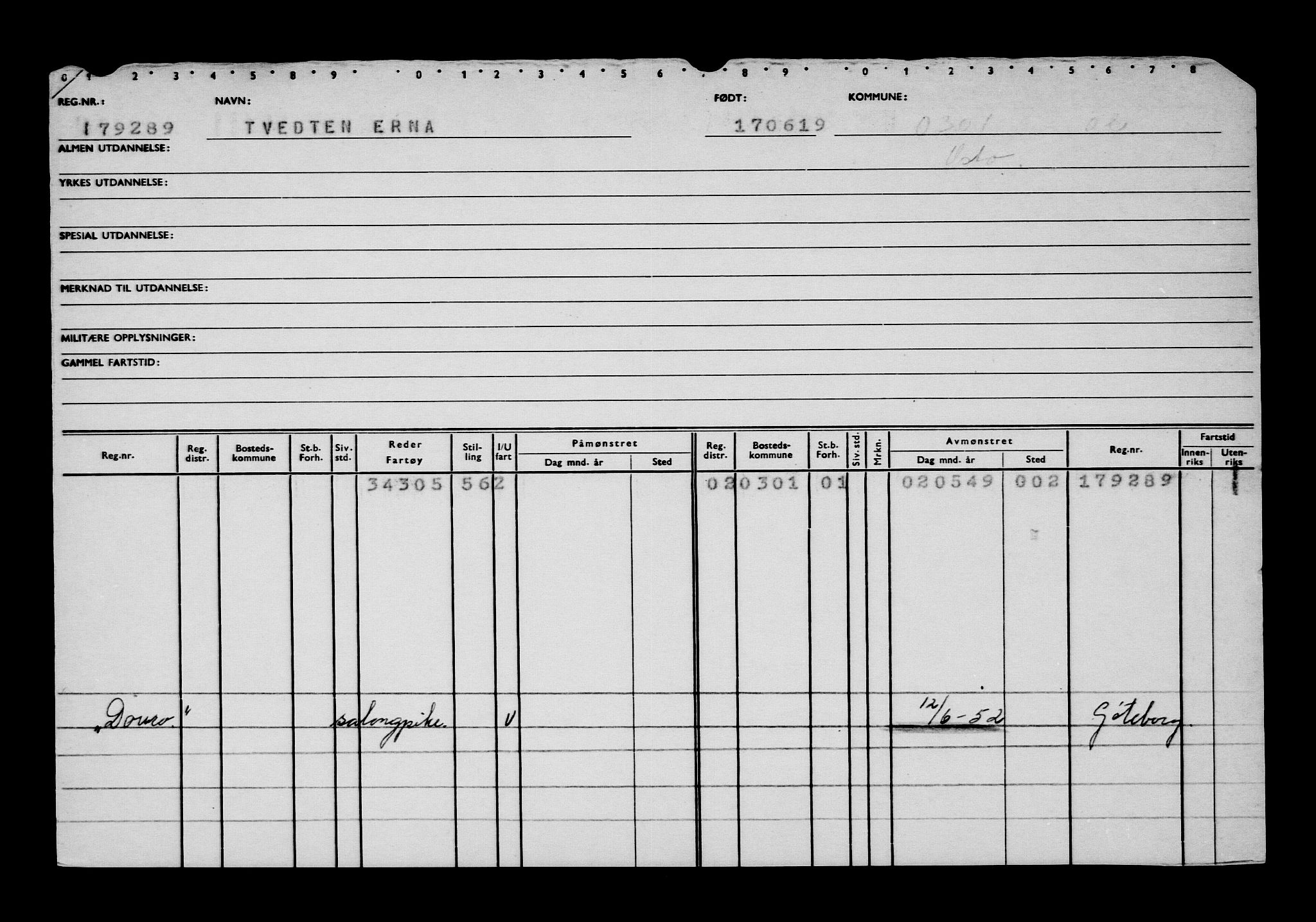 Direktoratet for sjømenn, AV/RA-S-3545/G/Gb/L0169: Hovedkort, 1919, p. 612