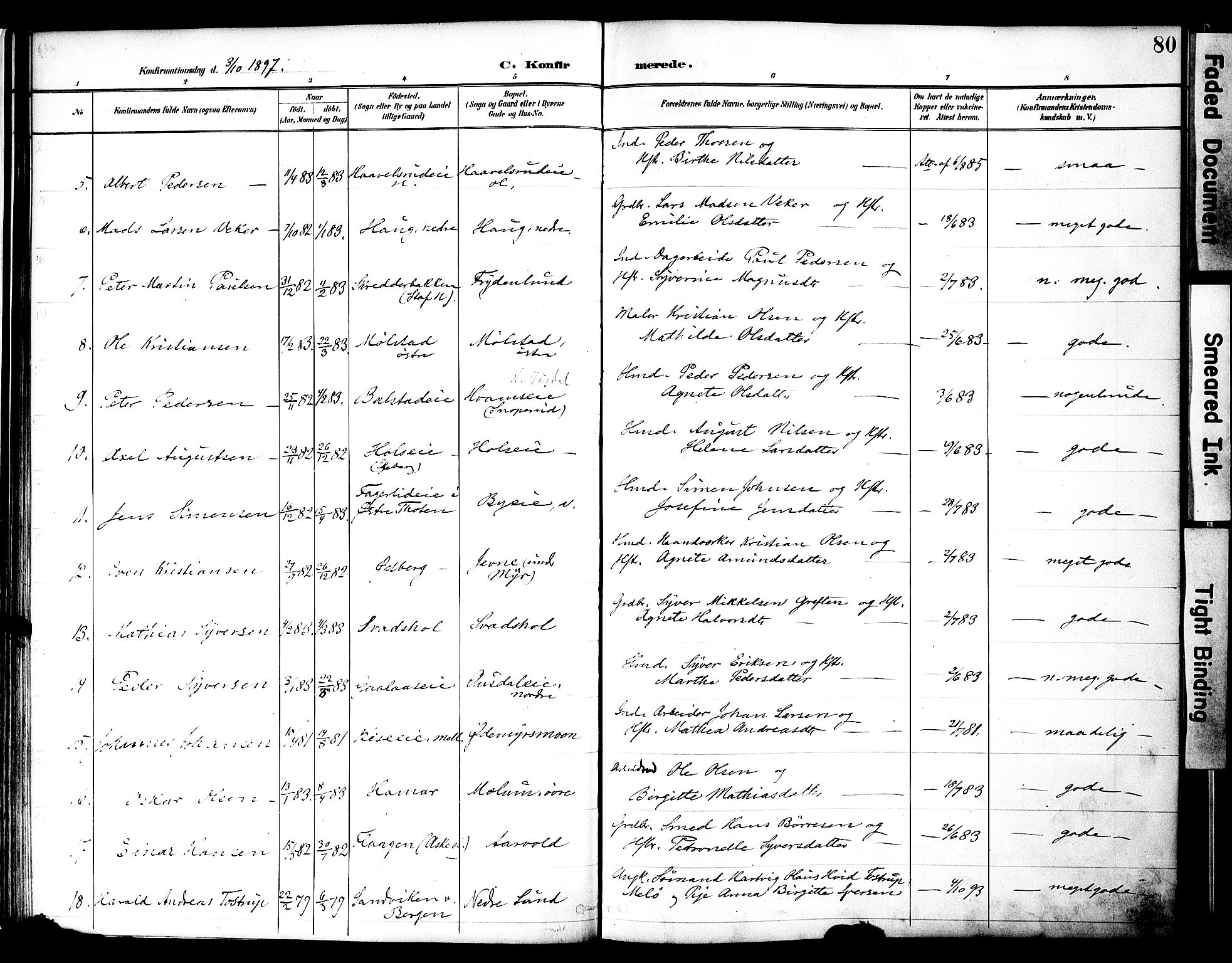 Nes prestekontor, Hedmark, SAH/PREST-020/K/Ka/L0010: Parish register (official) no. 10, 1887-1905, p. 80