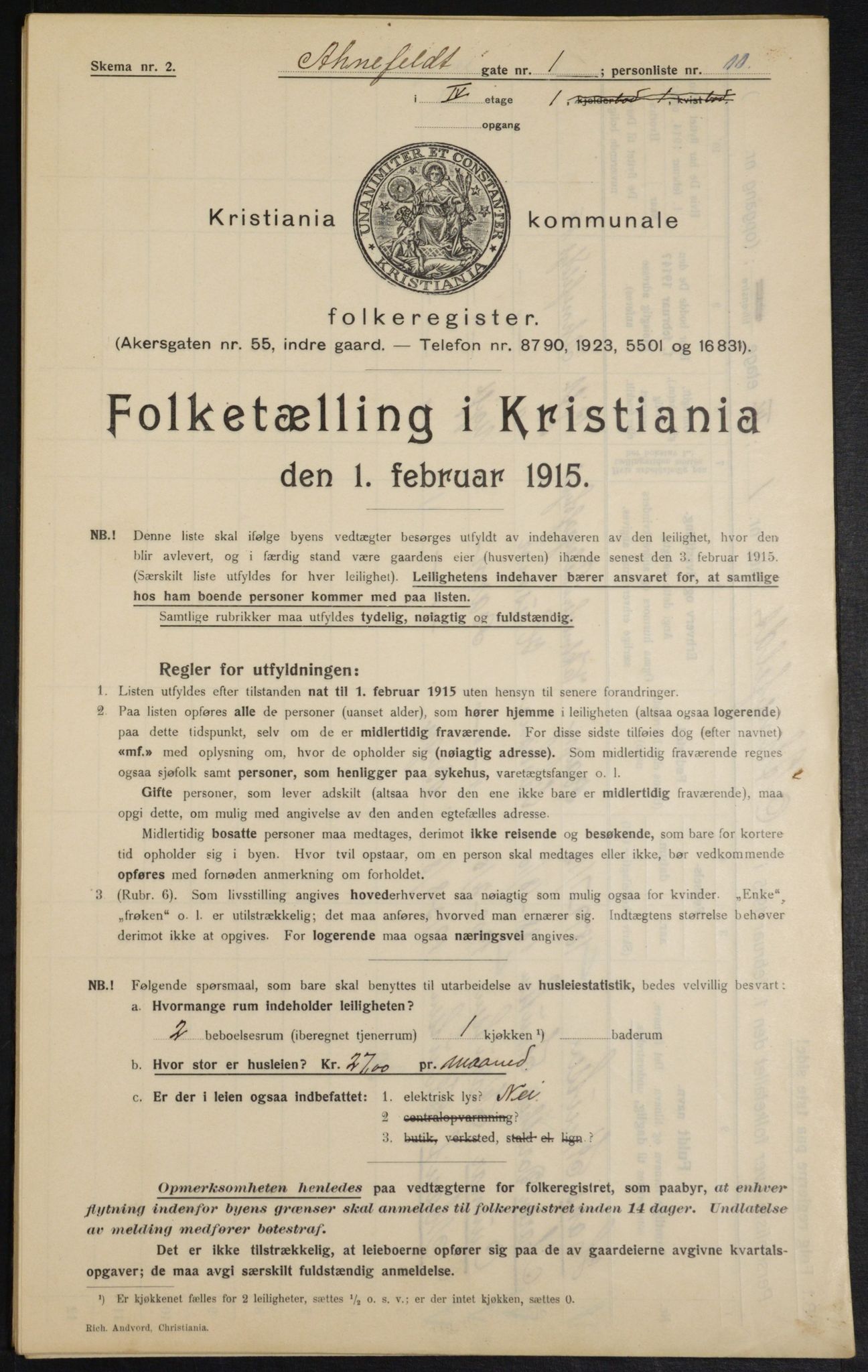 OBA, Municipal Census 1915 for Kristiania, 1915, p. 970