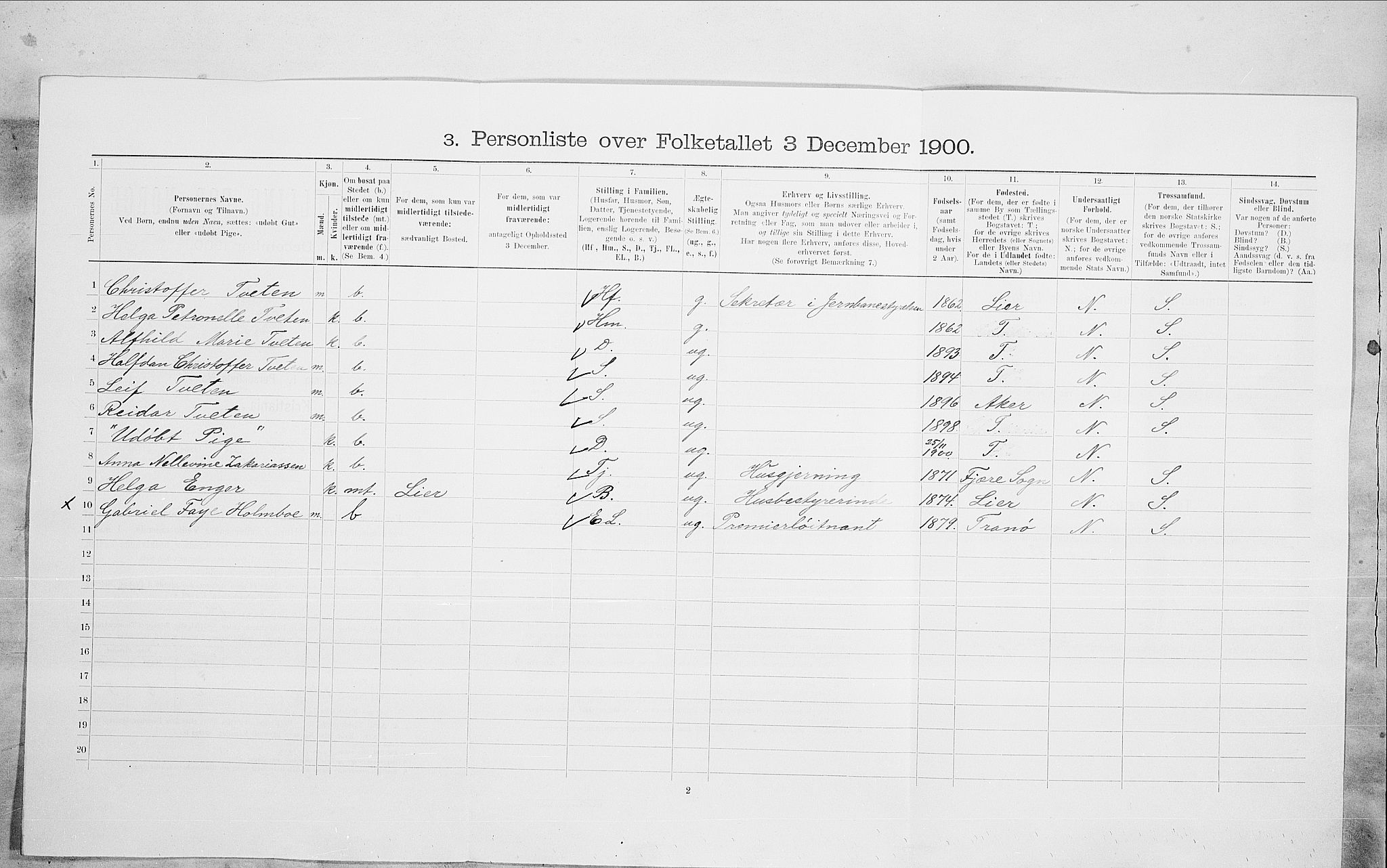 SAO, 1900 census for Kristiania, 1900, p. 83343