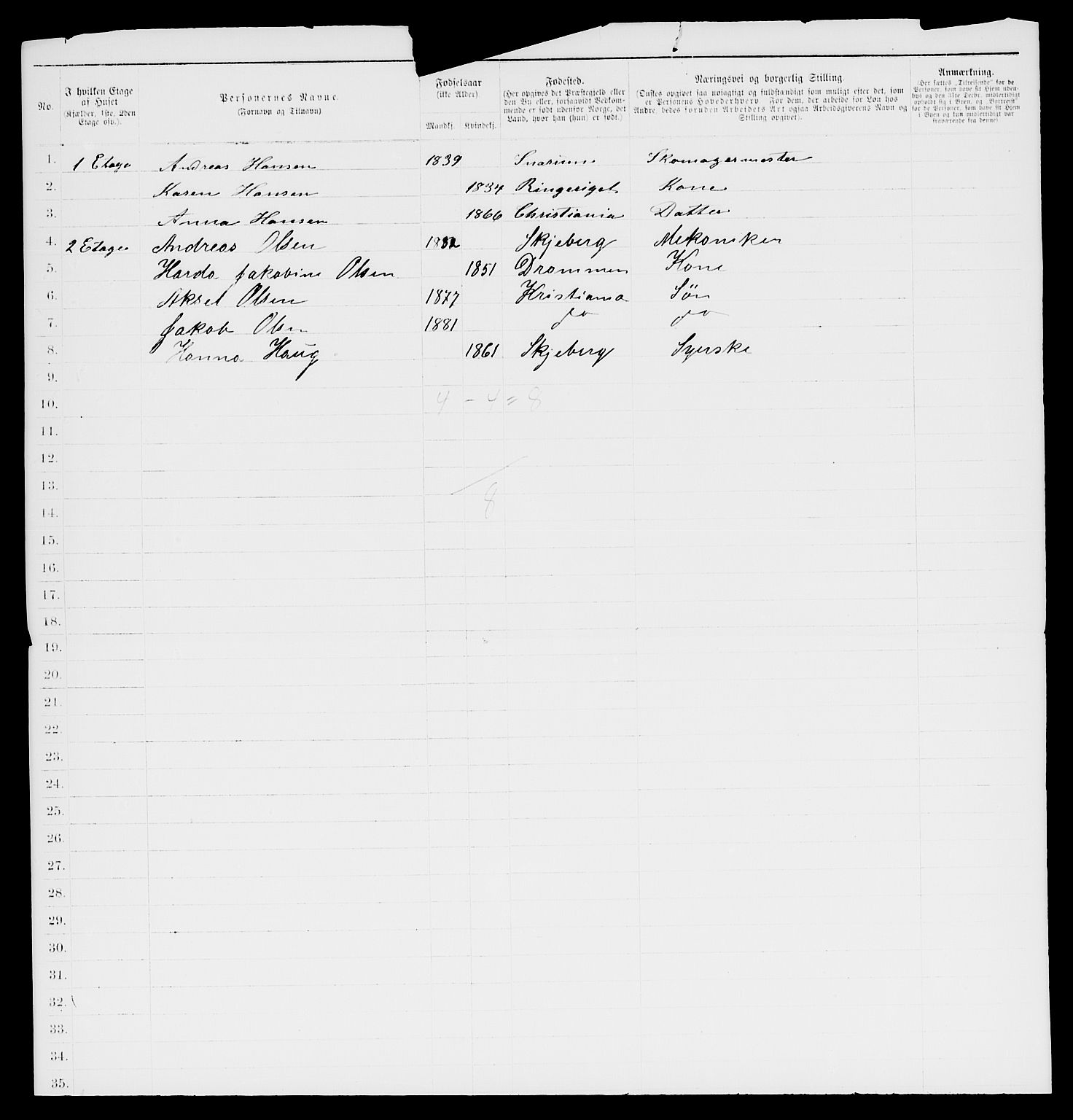 RA, 1885 census for 0301 Kristiania, 1885, p. 9063