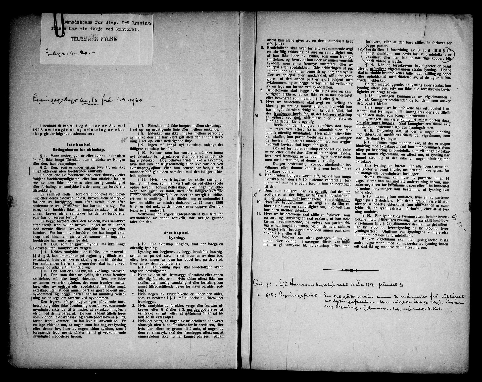 Vinje kirkebøker, SAKO/A-312/H/Ha/L0001: Banns register no. 1, 1919-1969