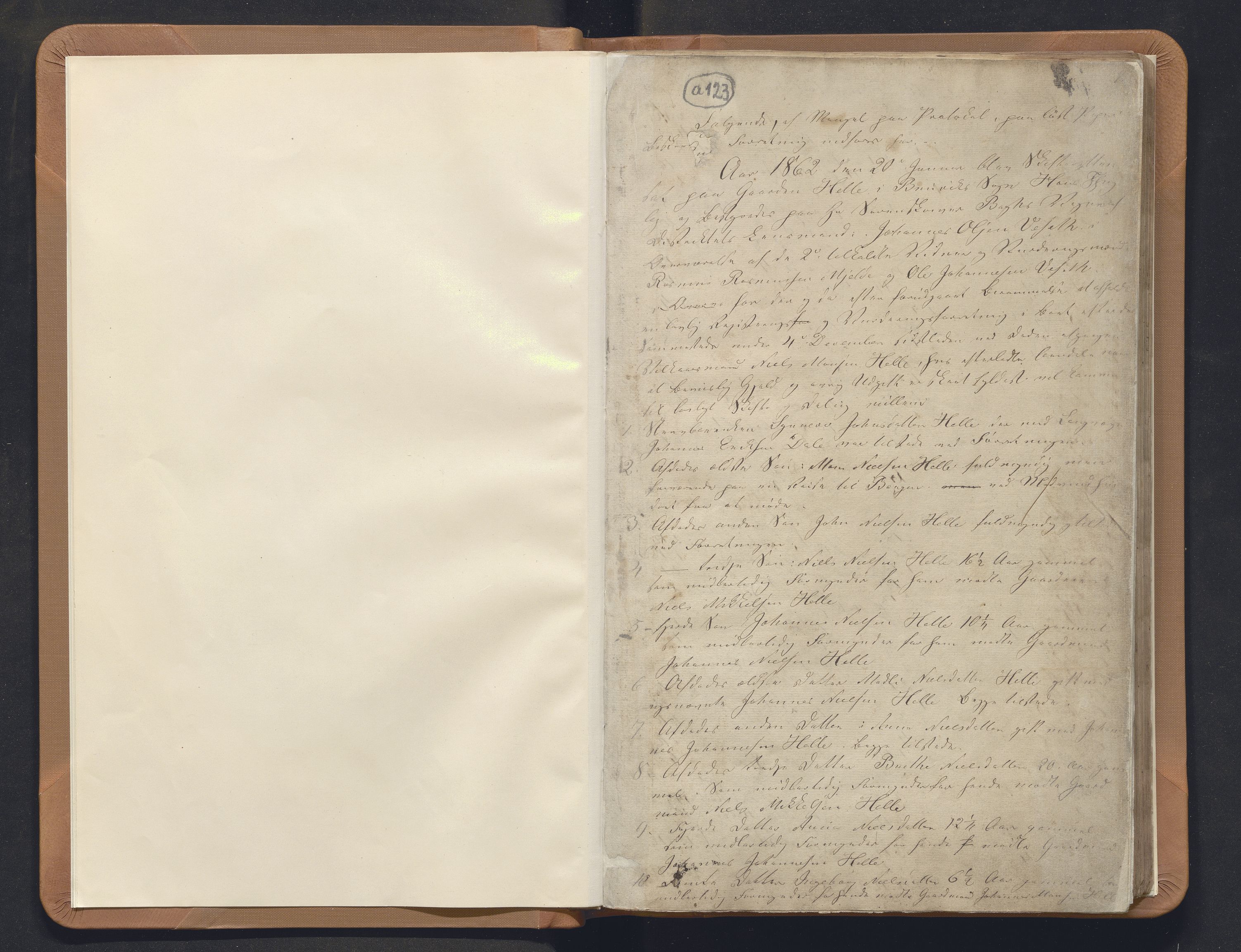 Nordhordland sorenskrivar, AV/SAB-A-2901/1/H/Hb/L0011: Registreringsprotokollar, 1862-1867, p. 1