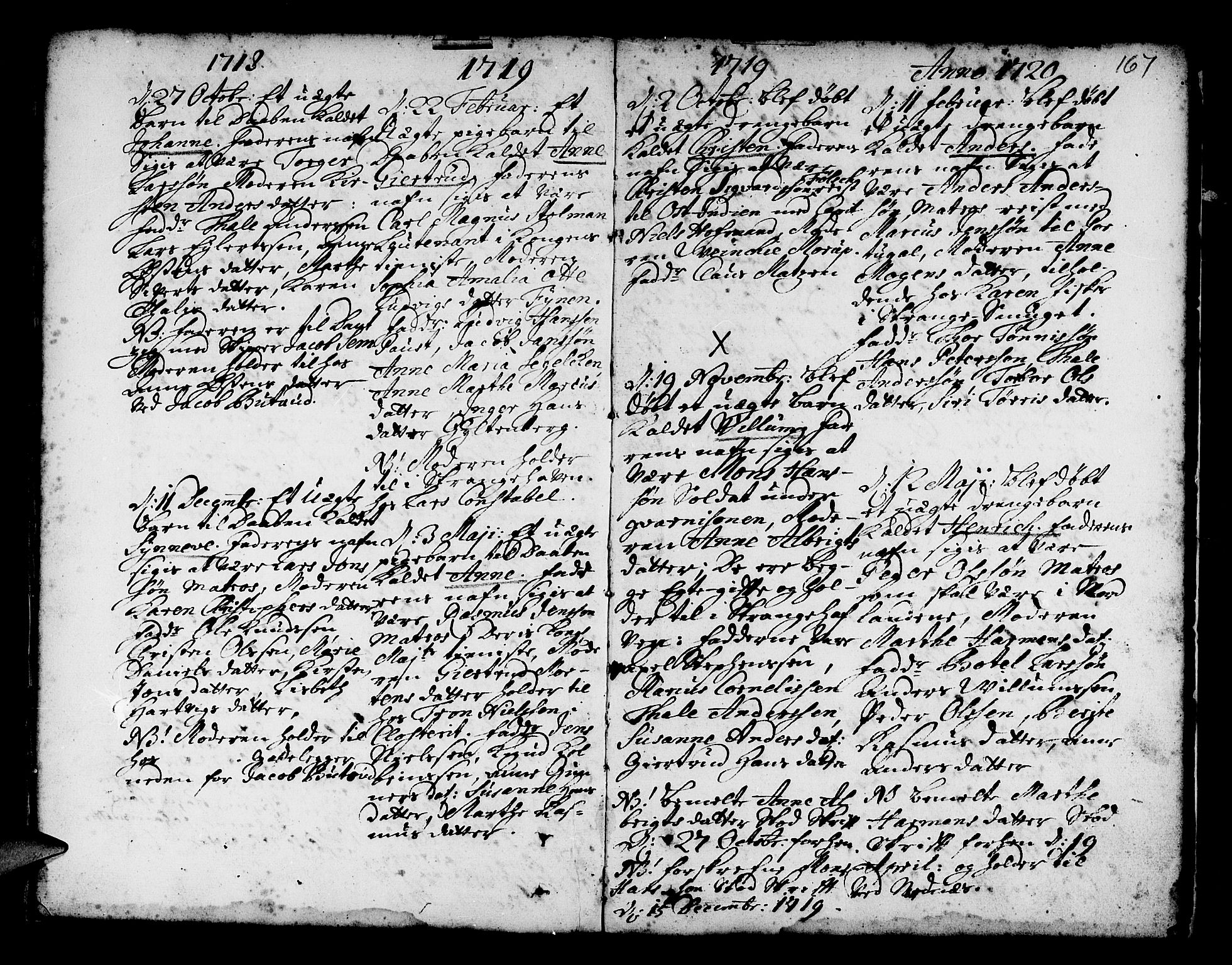 Nykirken Sokneprestembete, SAB/A-77101/H/Haa/L0002: Parish register (official) no. A 2, 1700-1723, p. 167
