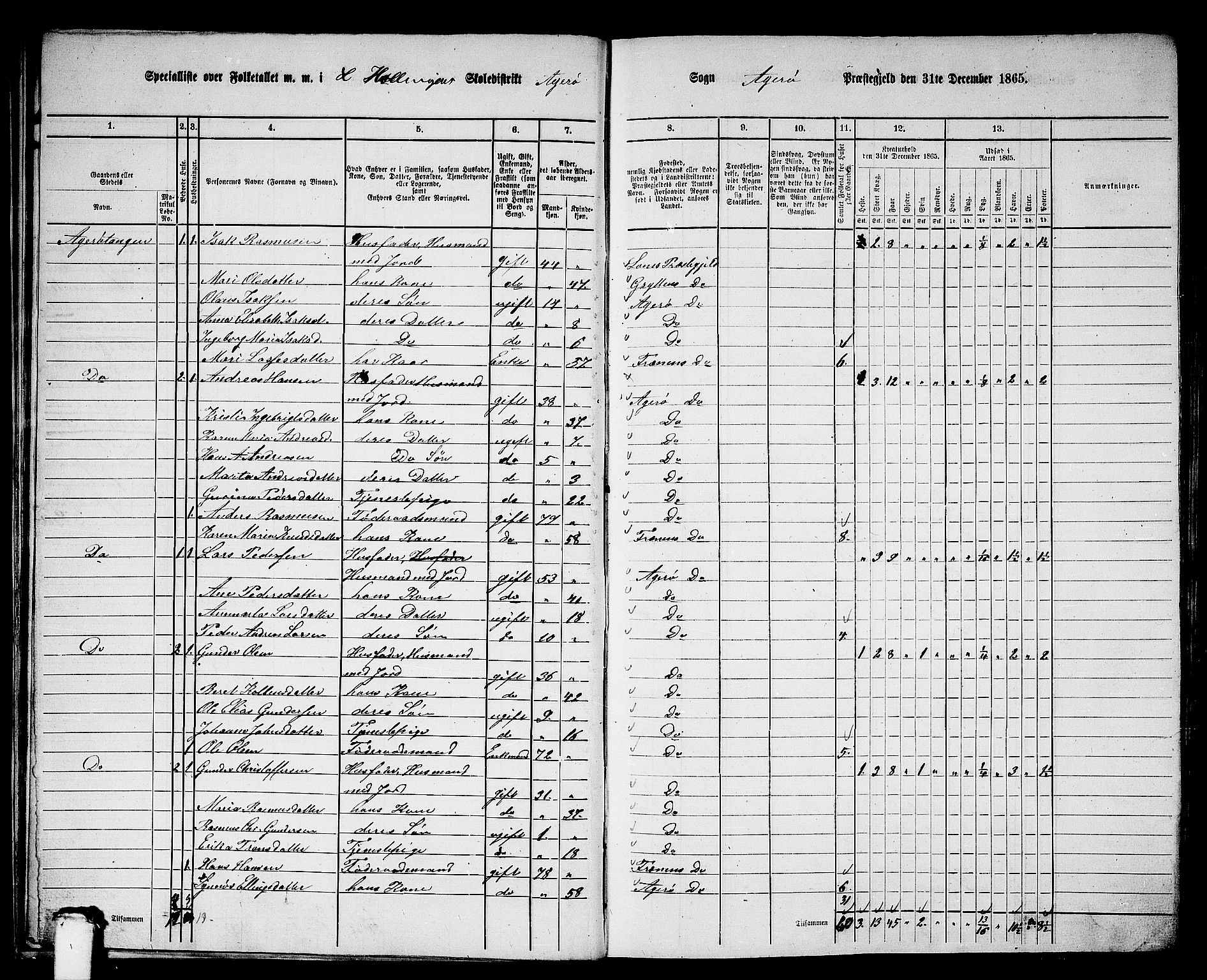 RA, 1865 census for Aukra, 1865, p. 25