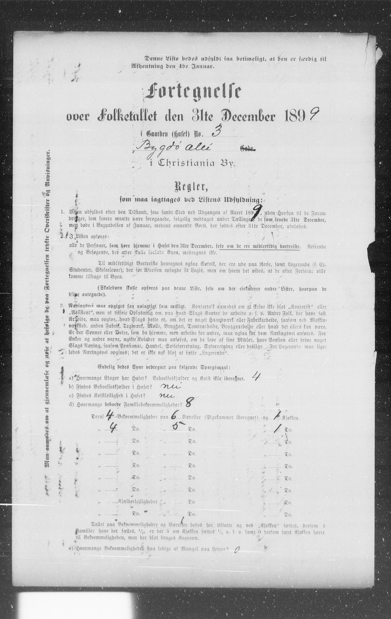 OBA, Municipal Census 1899 for Kristiania, 1899, p. 1405