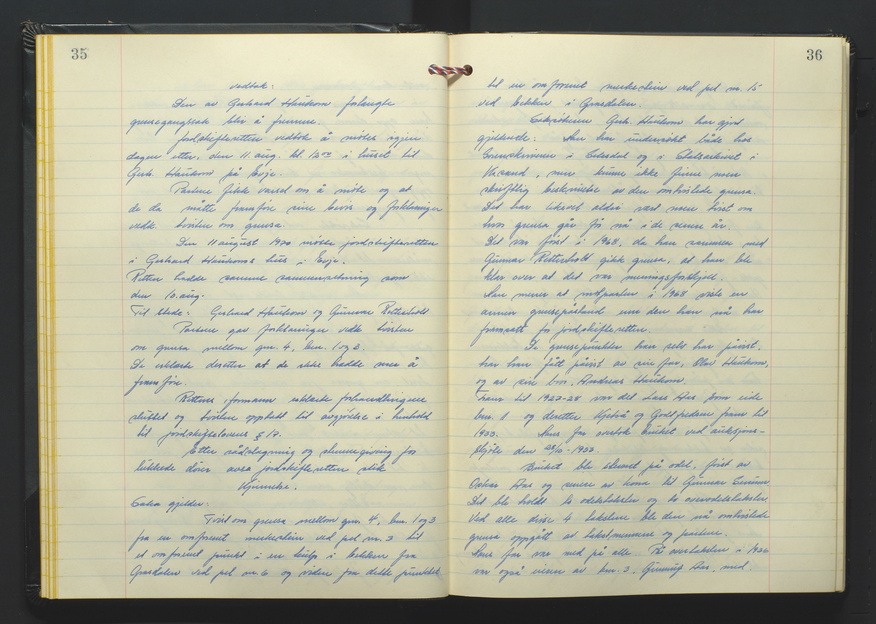 Setesdal jordskifterett, AV/SAK-1541-0008/F/Fa/Faa/L0012: Jordskifteprotokoll med gårdsregister, Setesdal domssokn nr 27 (II), 1970-1971