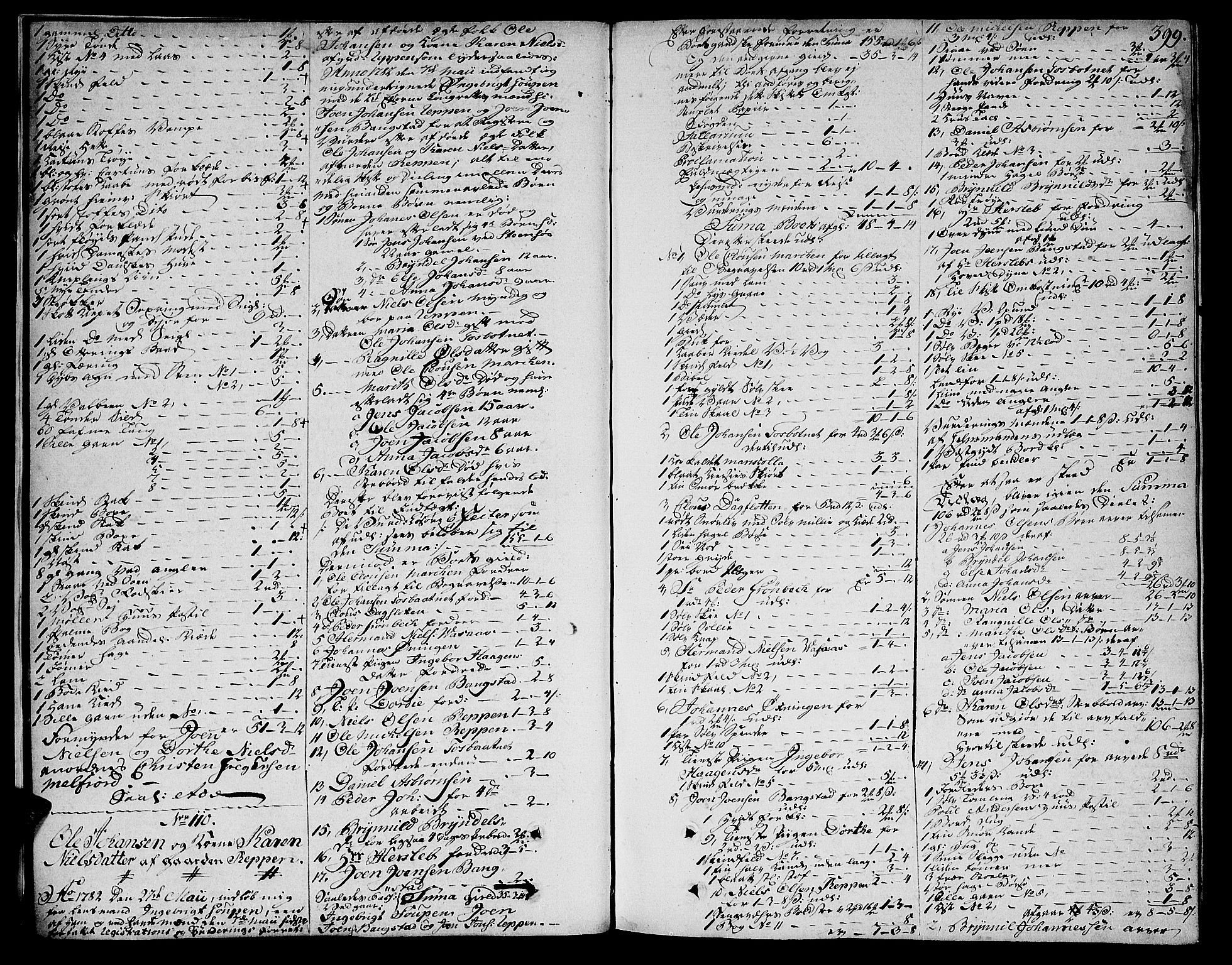 Helgeland sorenskriveri, AV/SAT-A-0004/3/3A/L0062: Skifteprotokoll 14C, 1782-1784, p. 398b-399a