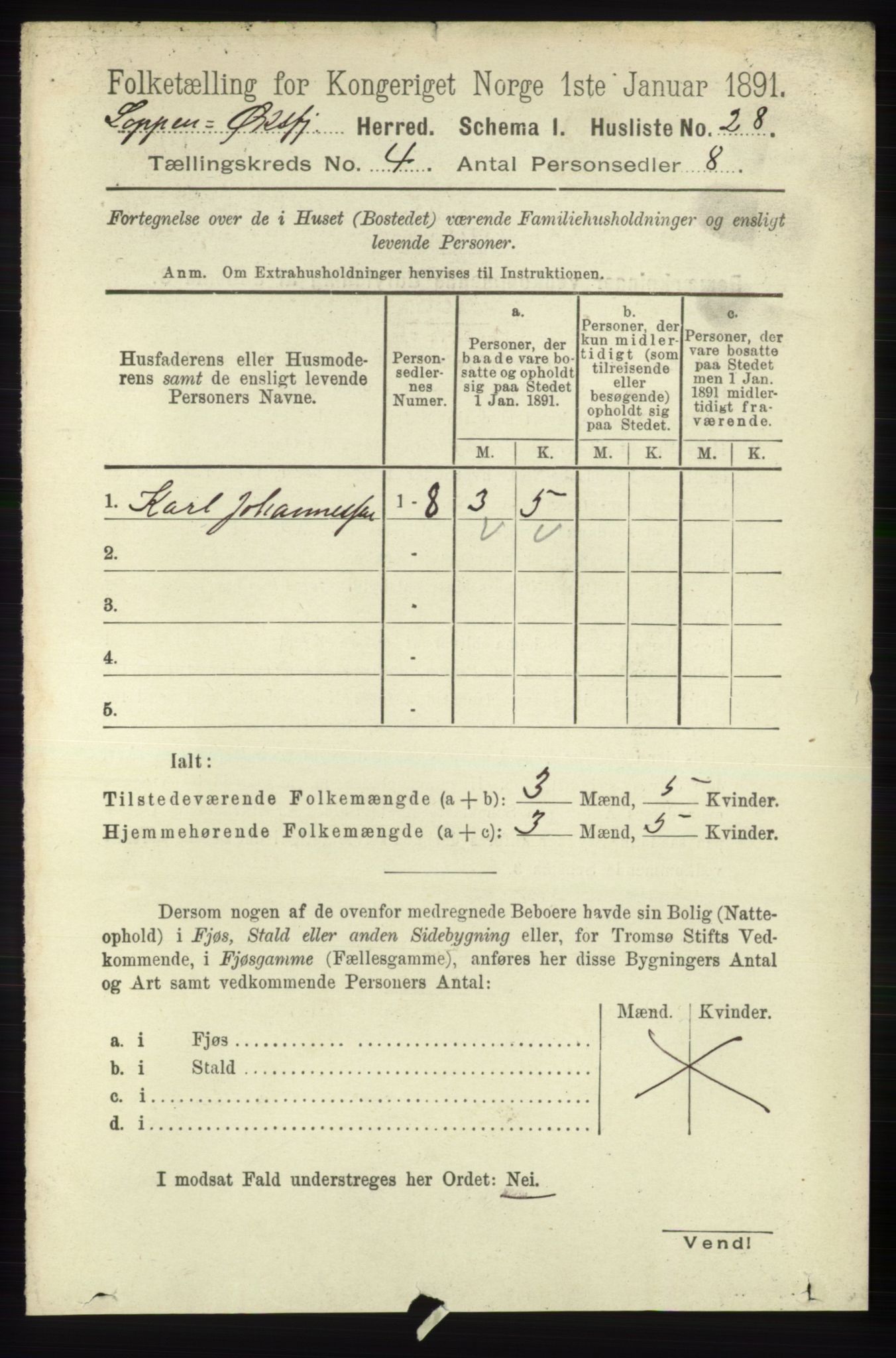 RA, 1891 census for 2014 Loppa, 1891, p. 844