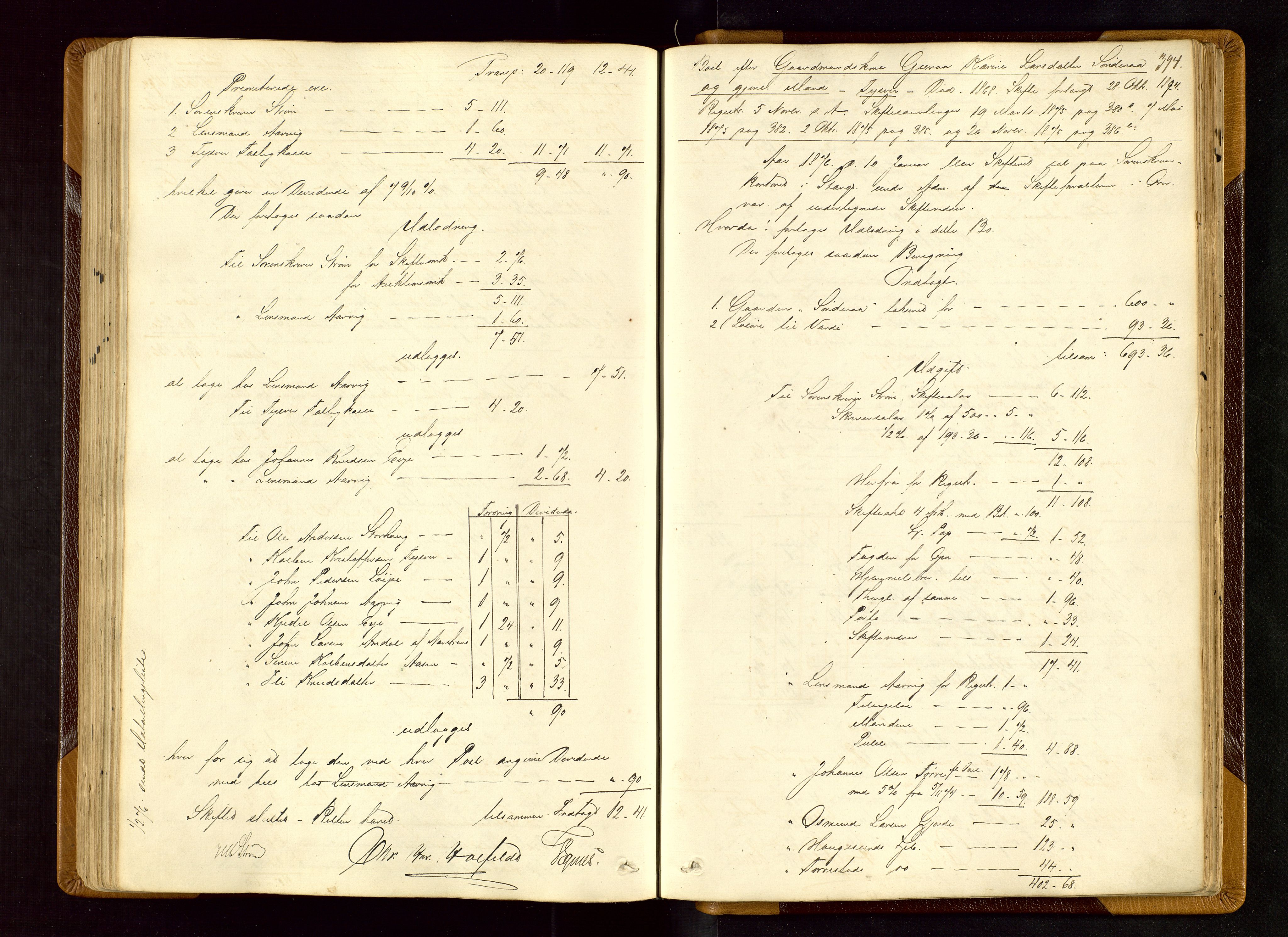 Karmsund sorenskriveri, AV/SAST-A-100311/01/IV/IVDBA/L0004: SKIFTEPROTOKOLL TORVESTAD, TYSVÆR, 1868-1877, p. 393b-394a