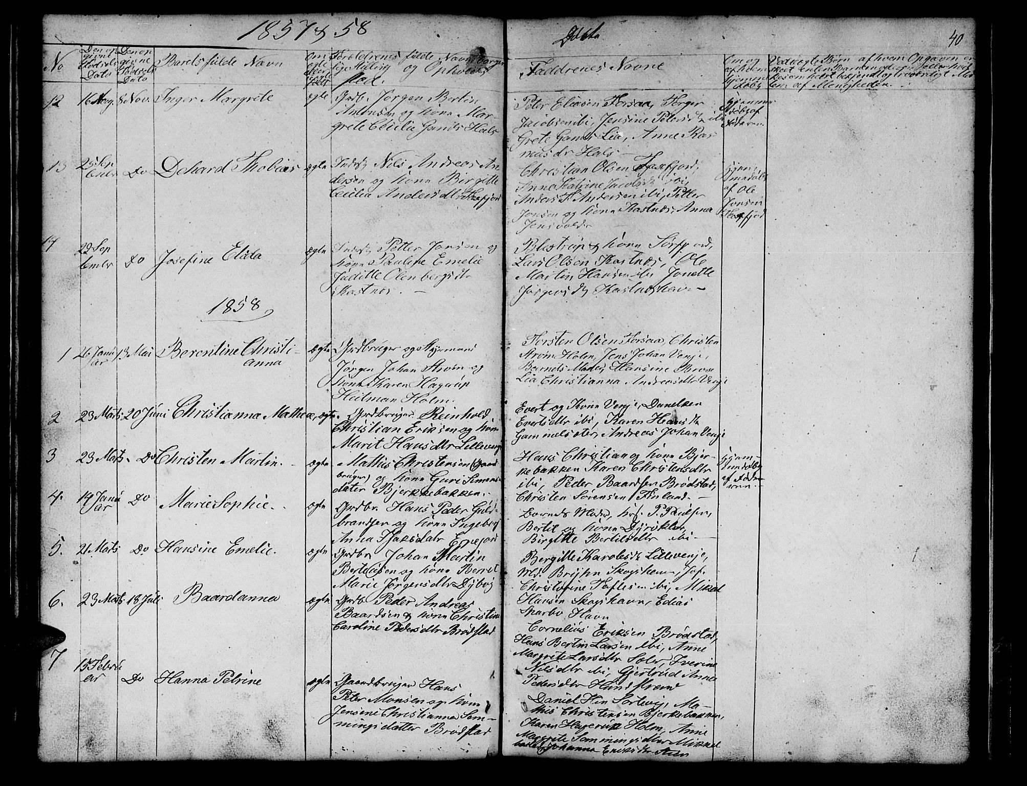 Tranøy sokneprestkontor, SATØ/S-1313/I/Ia/Iab/L0011klokker: Parish register (copy) no. 11, 1845-1859, p. 40