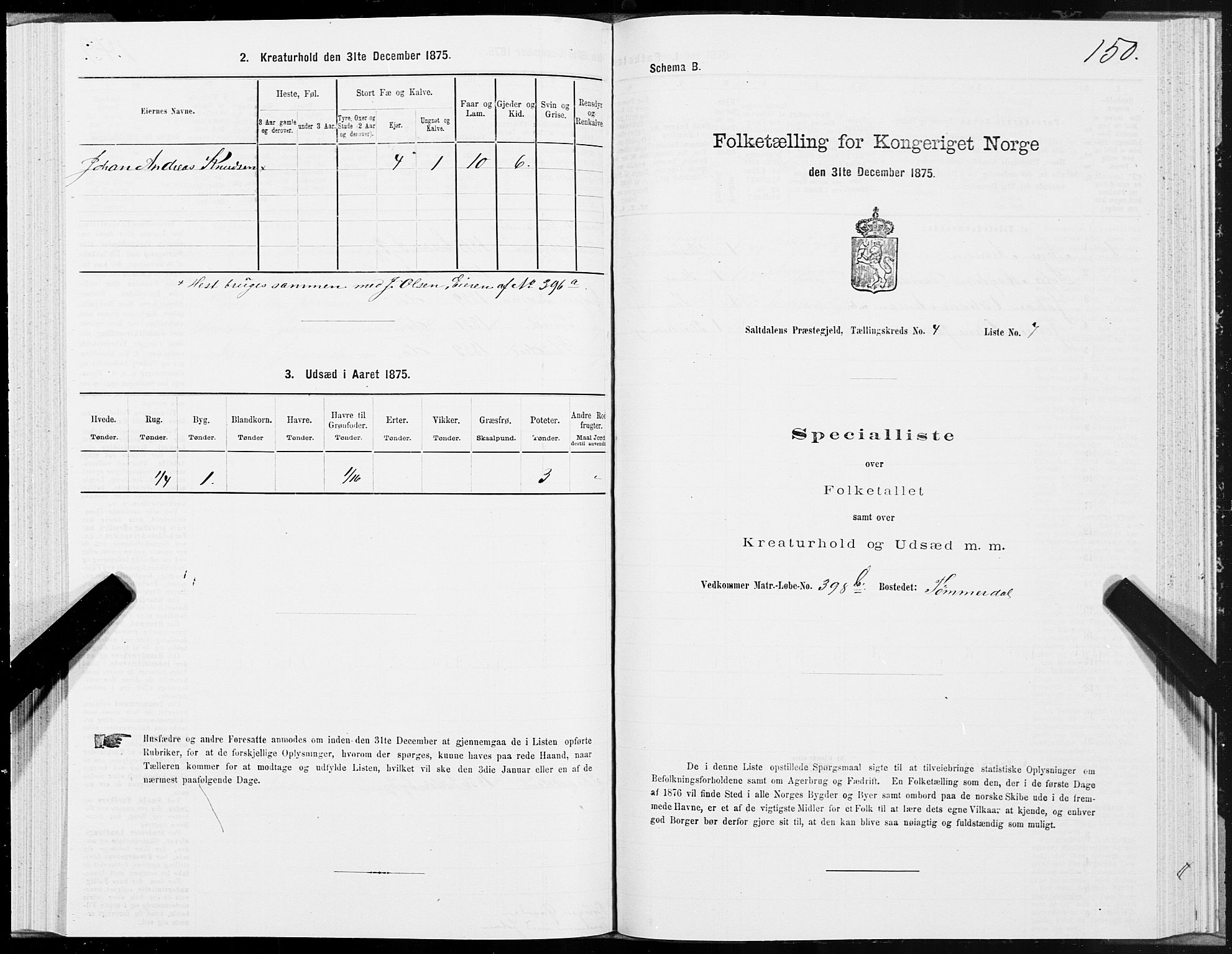 SAT, 1875 census for 1840P Saltdal, 1875, p. 2150