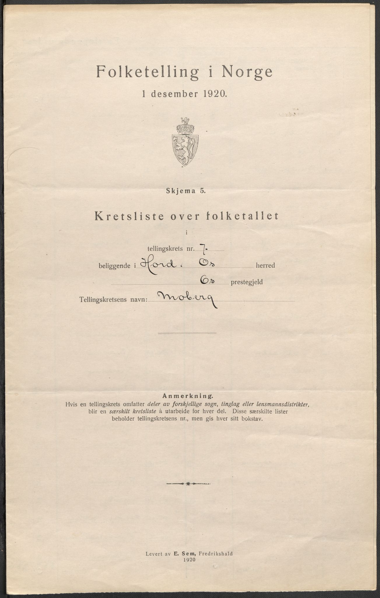 SAB, 1920 census for Os, 1920, p. 23