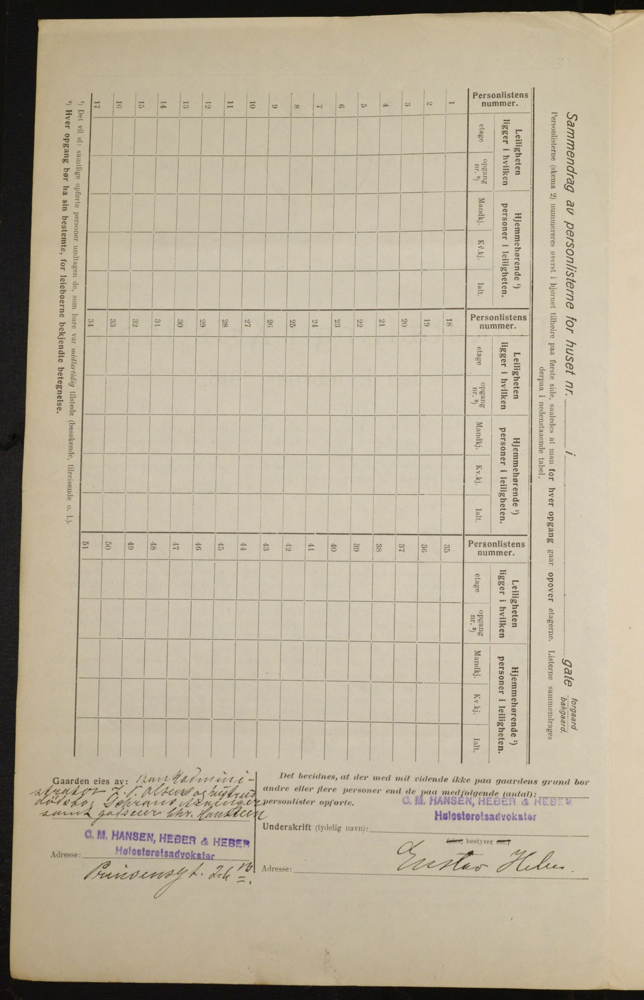 OBA, Municipal Census 1916 for Kristiania, 1916, p. 97908