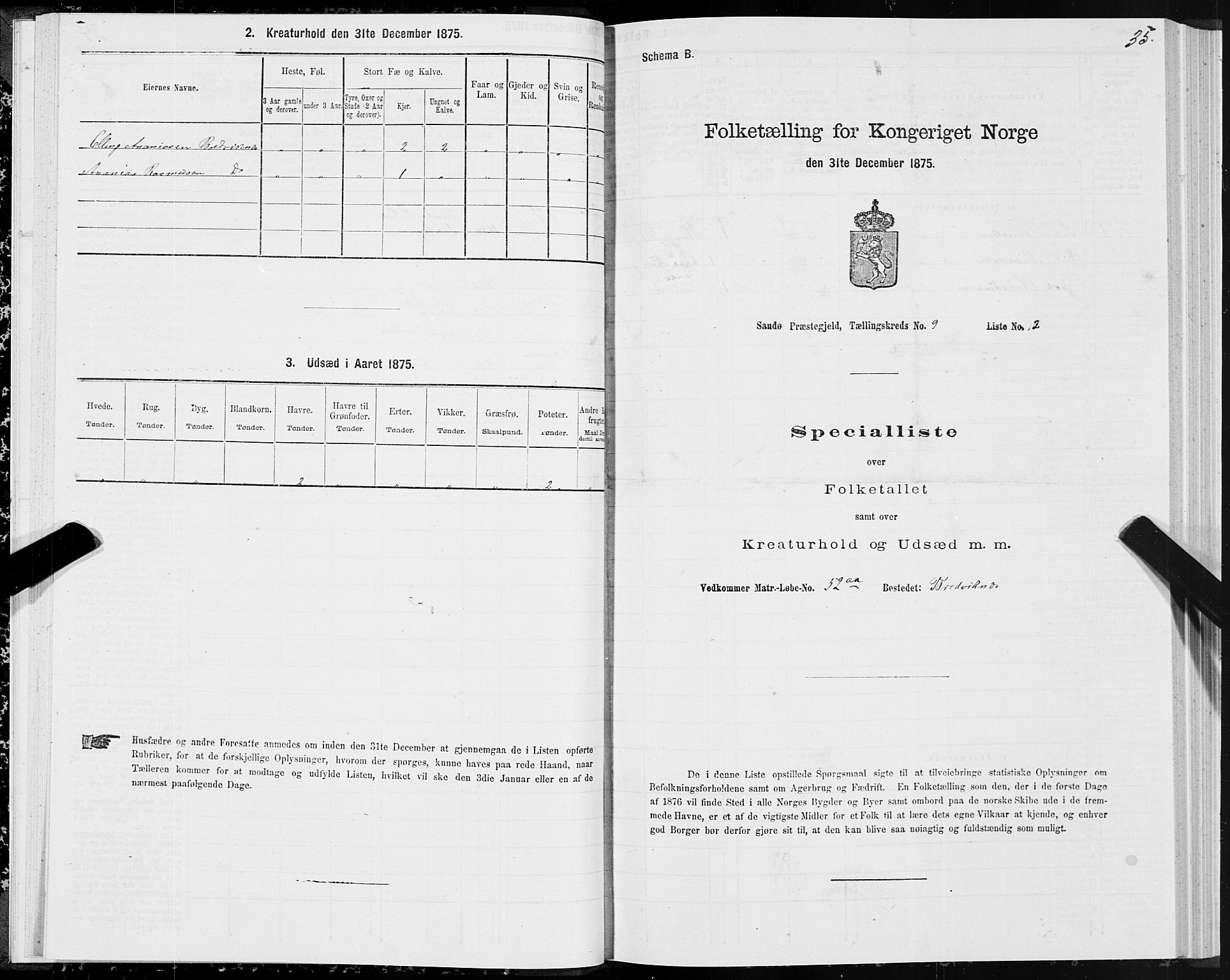 SAT, 1875 census for 1514P Sande, 1875, p. 4035