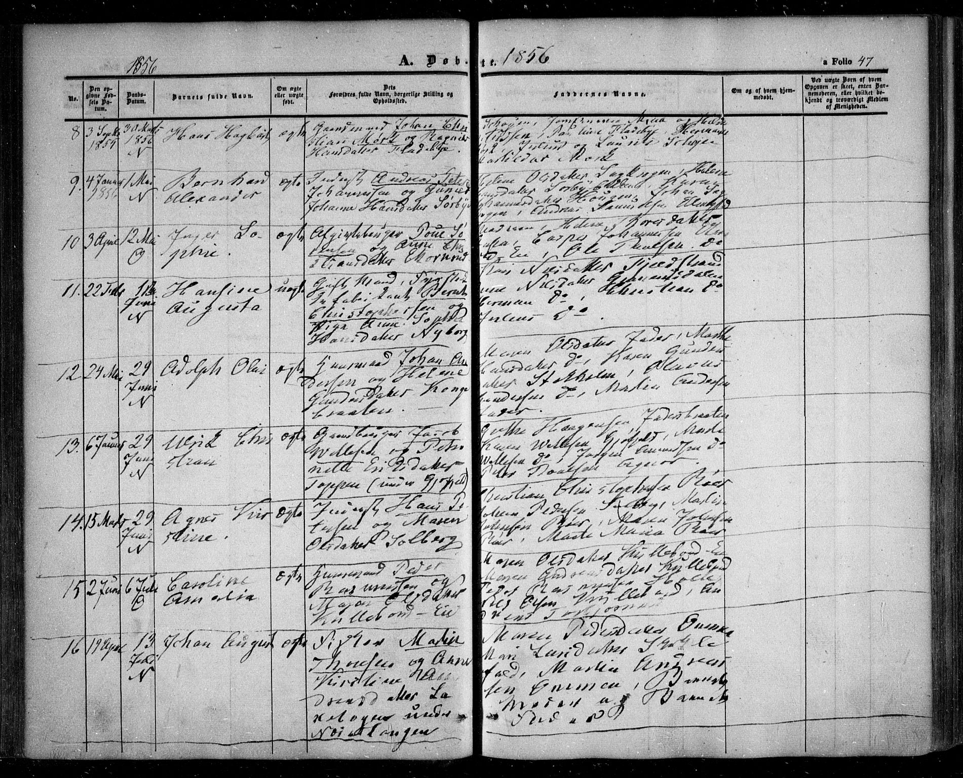 Nesodden prestekontor Kirkebøker, AV/SAO-A-10013/F/Fa/L0007: Parish register (official) no. I 7, 1848-1868, p. 47