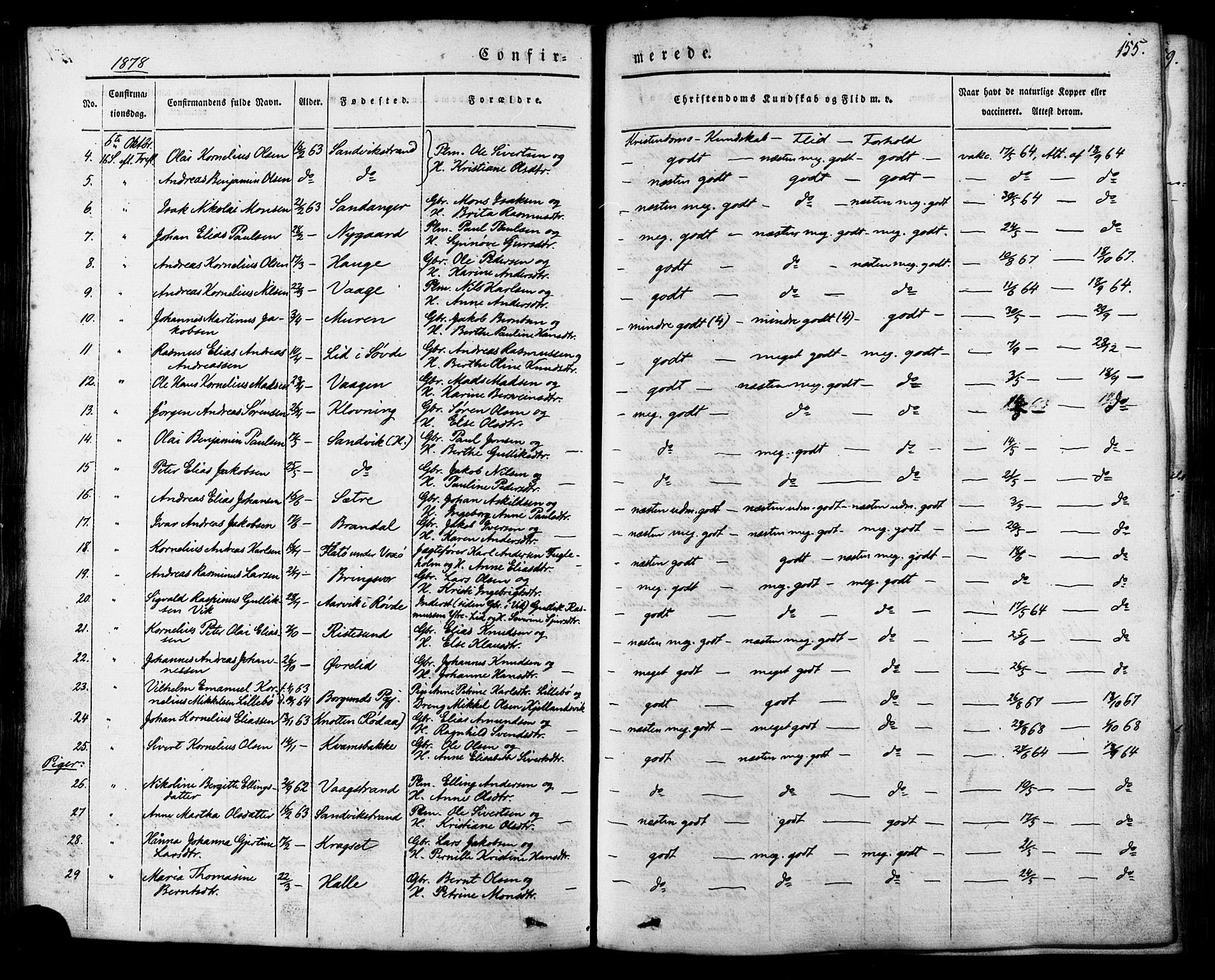 Ministerialprotokoller, klokkerbøker og fødselsregistre - Møre og Romsdal, AV/SAT-A-1454/503/L0034: Parish register (official) no. 503A02, 1841-1884, p. 155