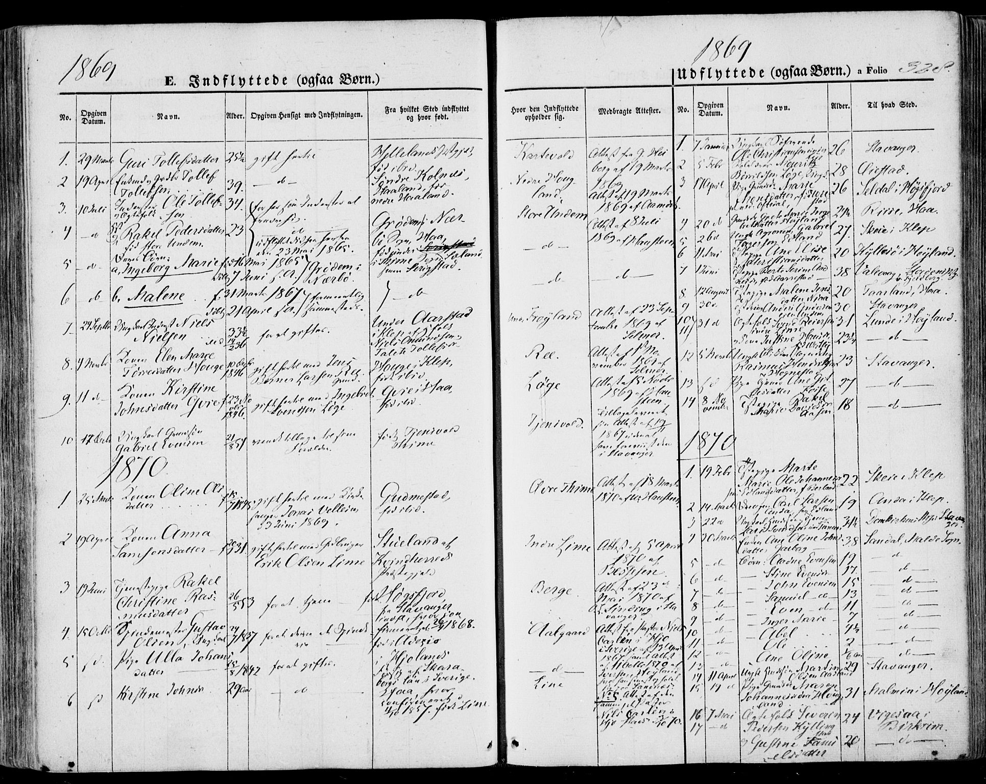 Lye sokneprestkontor, SAST/A-101794/001/30BA/L0007: Parish register (official) no. A 6, 1856-1871, p. 328