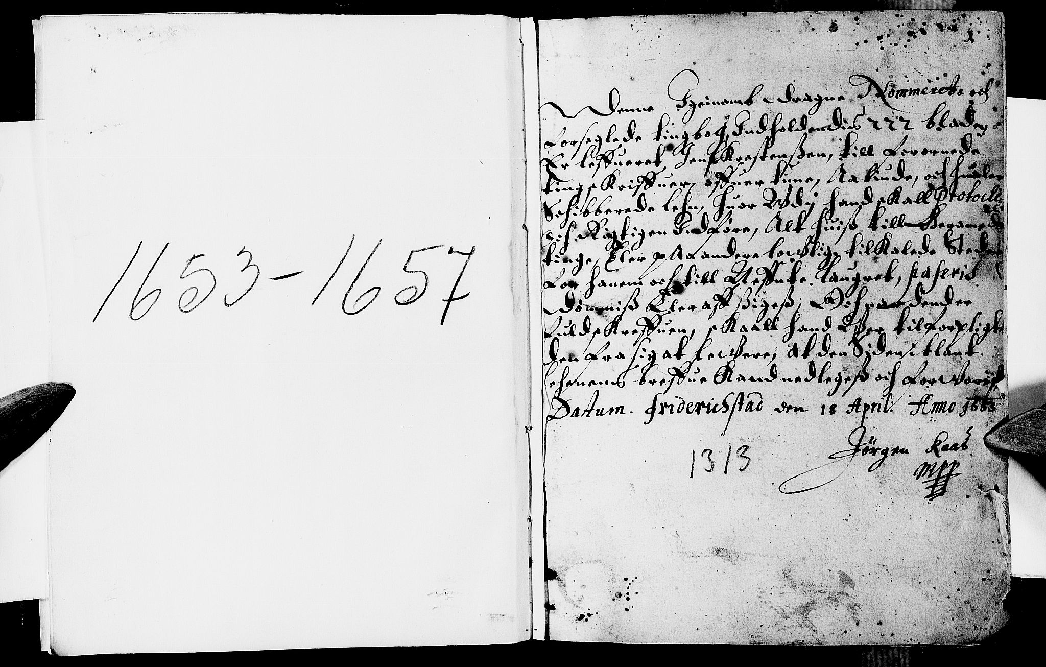 Tune sorenskriveri, SAO/A-10470/F/Fb/L0001: Tingbok, 1653-1657, p. 0b-1a